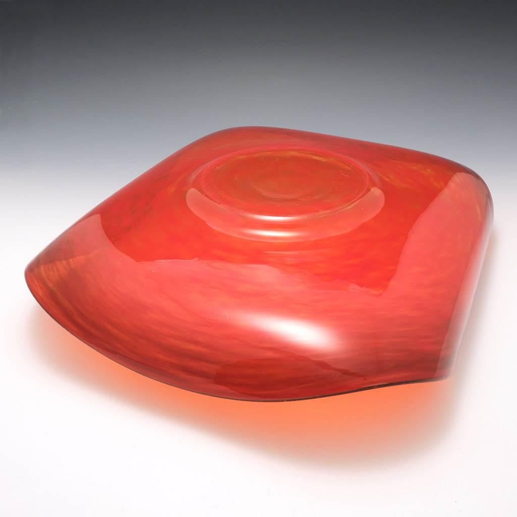 Vetro Schneider Verre Francais Centrotavola in vetro screziato c1925 in vendita