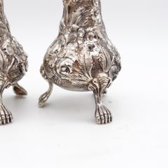 Schofield 1905 Art Nouveau Baltimore Rose Shakers Set in .925 Sterling Silver