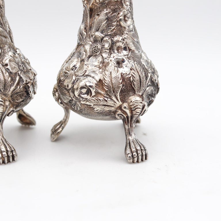 Schofield 1905 Art Nouveau Baltimore Rose Shakers Set in .925 Sterling ...