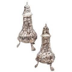 Juego de agitadores Art Nouveau Baltimore Rose Schofield 1905 de plata de ley 925