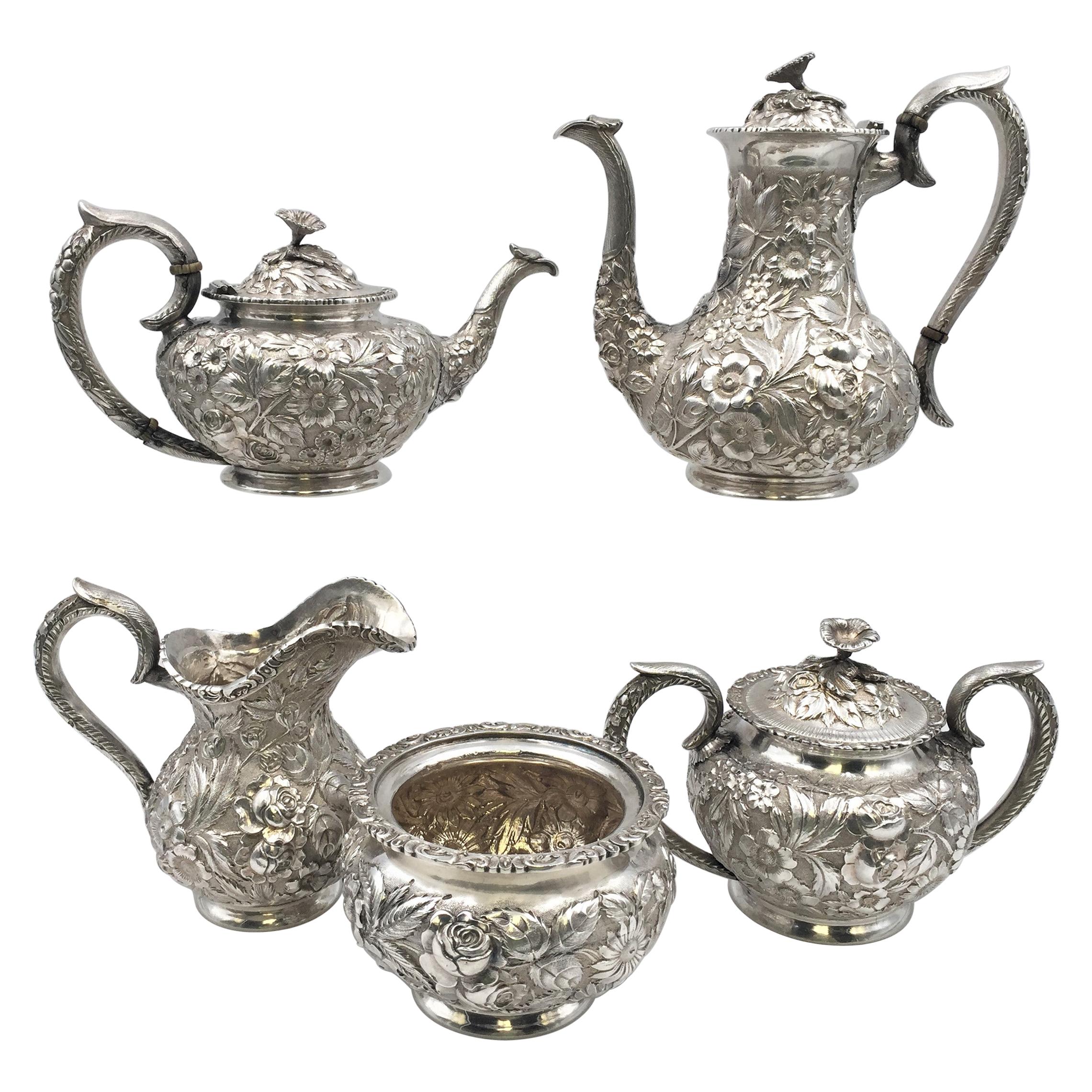 International Art Deco Sterling Silver 6 Piece Coffee Tea Set at 1stDibs
