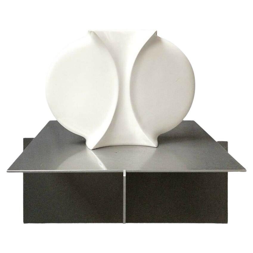 Schol-Vase aus weiß glasiertem Porzellan von Jan Van Der Vaart, 1987