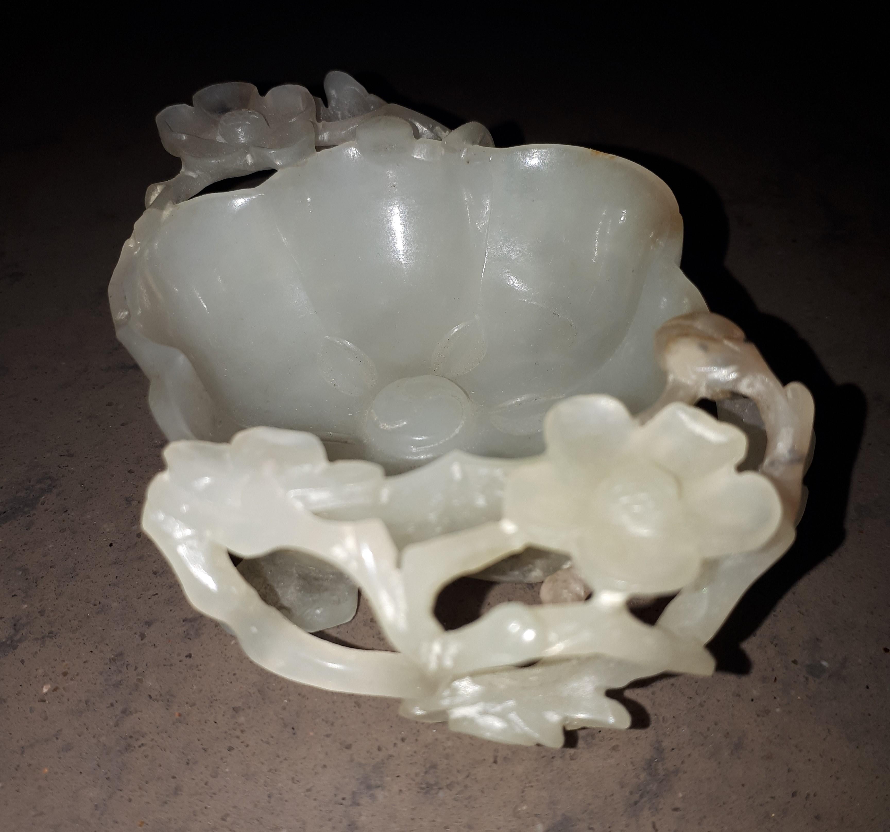 Chinese Scholar's jade brush washer, China 18th century For Sale