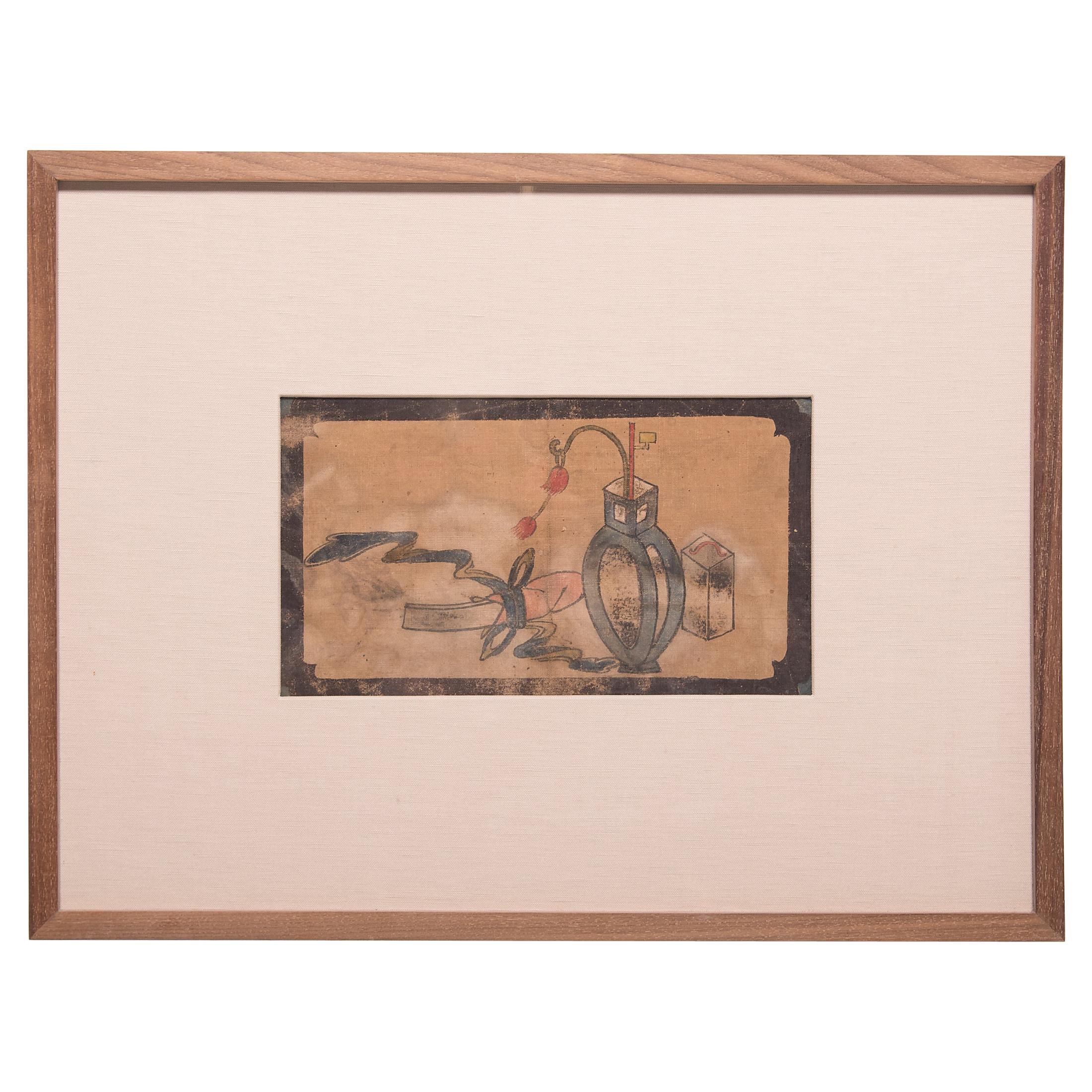 "Scholar's Treasures" Chinese Painting, c. 1850 For Sale