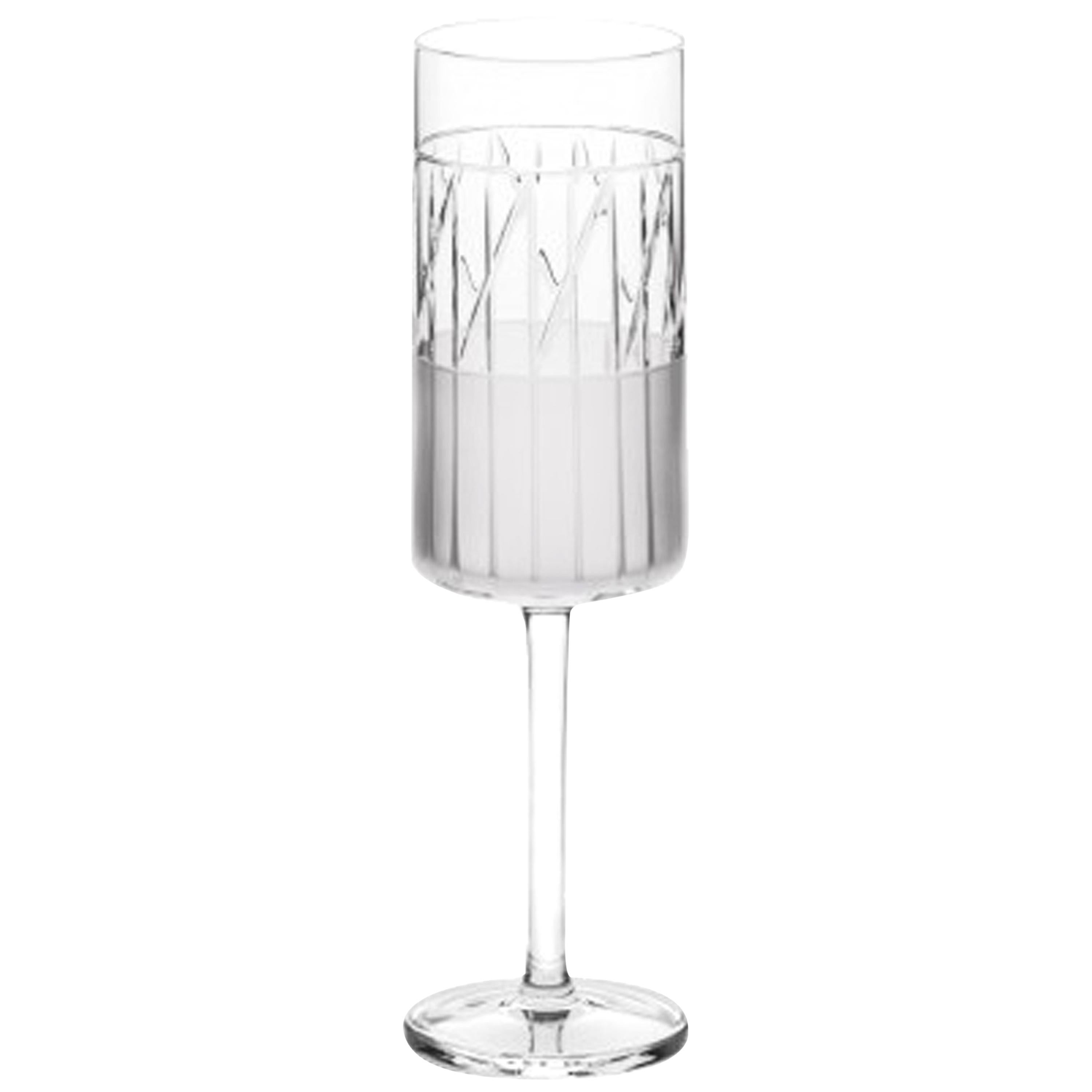 Scholten & Baijings Handmade Irish Crystal Champagne Glass 'Elements' Series x 2 For Sale