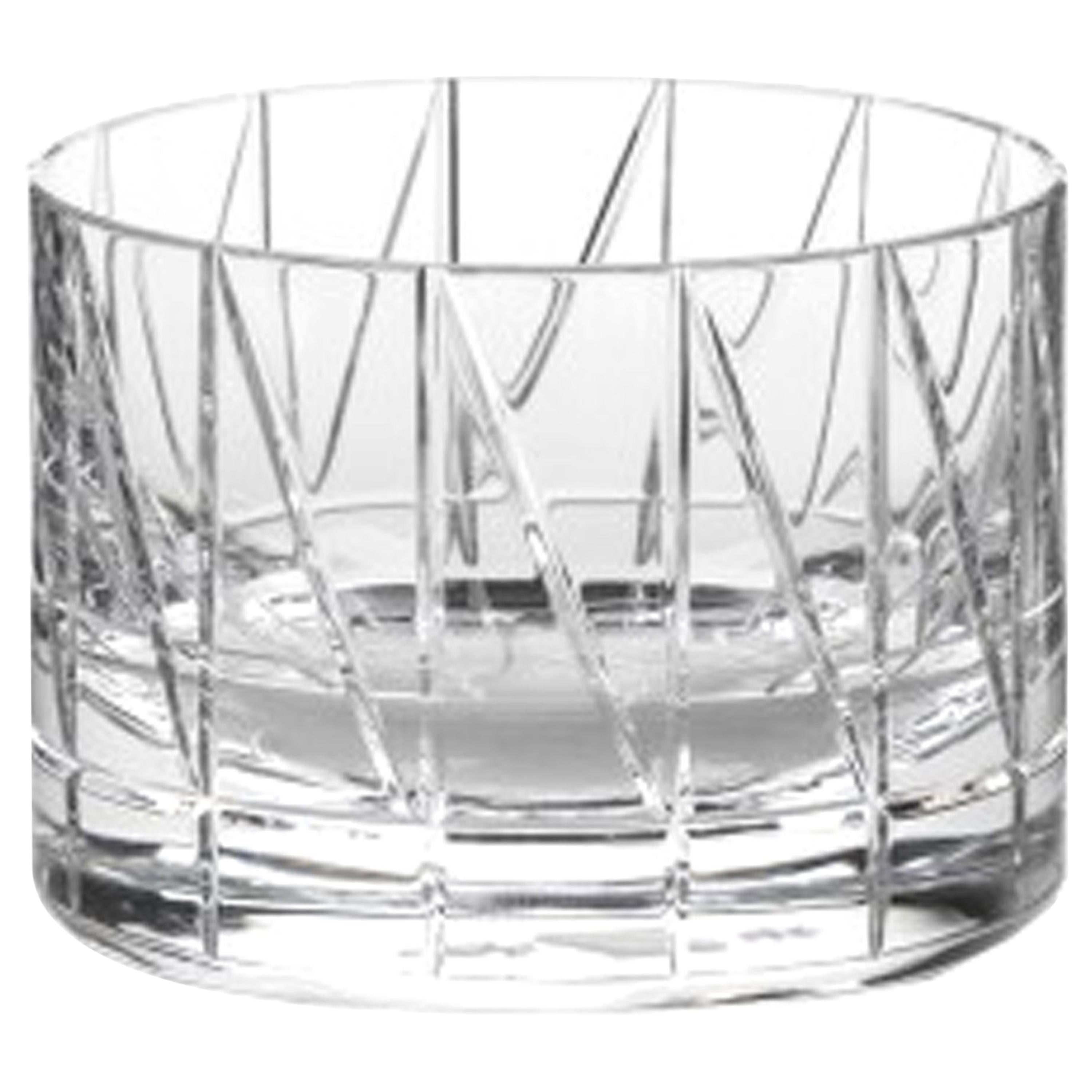 Hand-Crafted Scholten & Baijings Handmade Irish Crystal Low Glass 'Elements' Series Cut No II For Sale