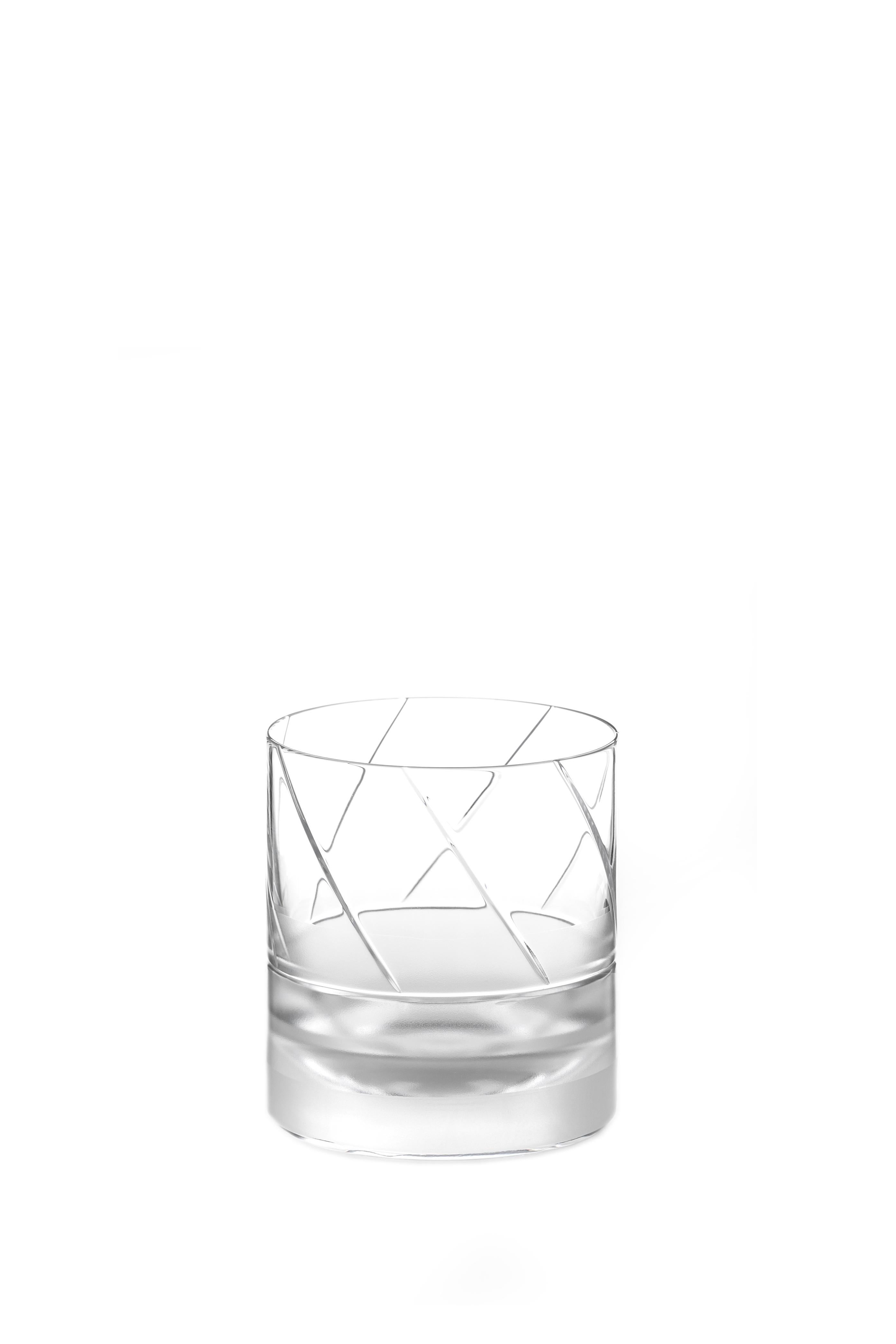 Hand-Crafted Scholten & Baijings Handmade Irish Crystal Whiskey Glass Elements CUT NO. VI For Sale