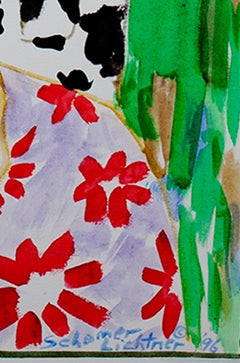 "Yellow Cow Hat, " acrylic painting on canvas by Schomer Lichtner