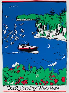 "Door County, Wisconsin, " Landscape Silkscreen Travel Poster
