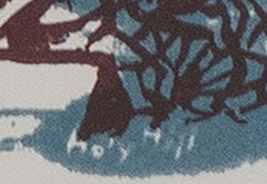 "Skiing Near Holy Hill, " Original Silkscreen Landscape by Schomer Lichtner