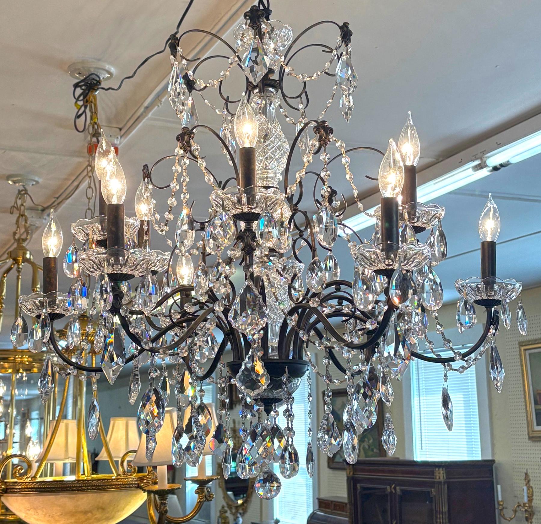​Schonbek 17124-76 Century 12 Light Black Frame Crystal Chandelier 

Dimensions : 29