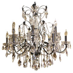 Schonbek 17124-76 Century 12 Light Black Frame Crystal Chandelier