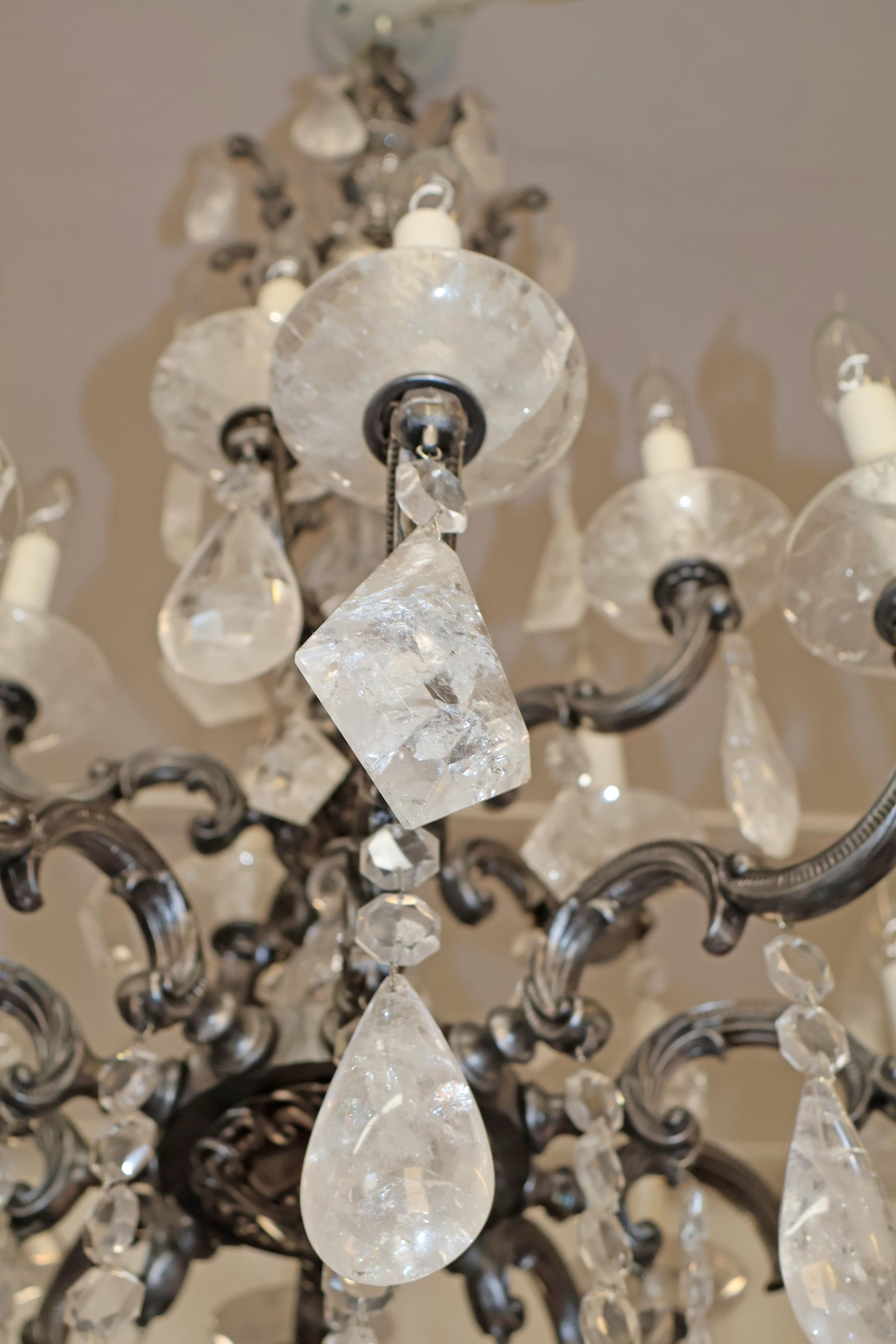 Schonbek 5410 Silver La Scala 15 Light Rock Crystal Chandelier 40 X 28 X 28 en vente 4