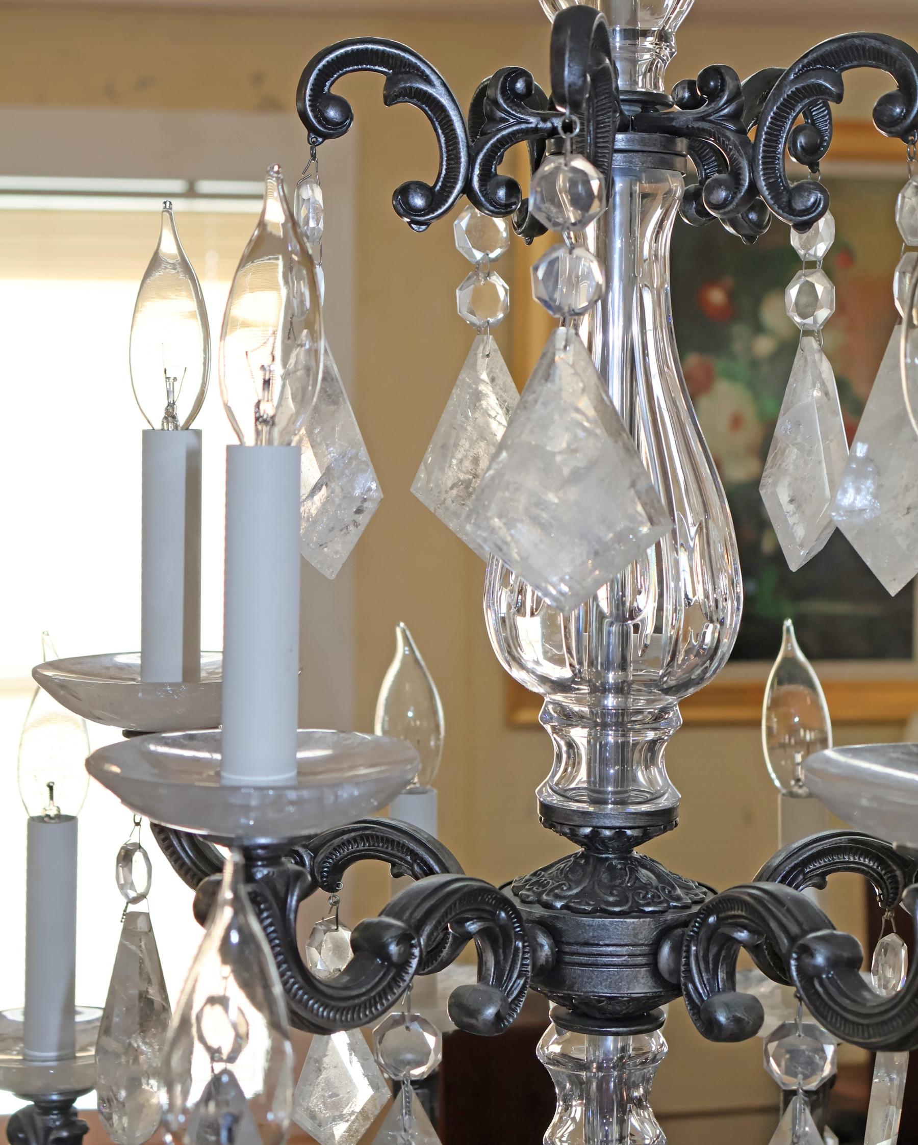 Schonbek 5410 Silver La Scala 15 Light Rock Crystal Chandelier 40 X 28 X 28 en vente 5