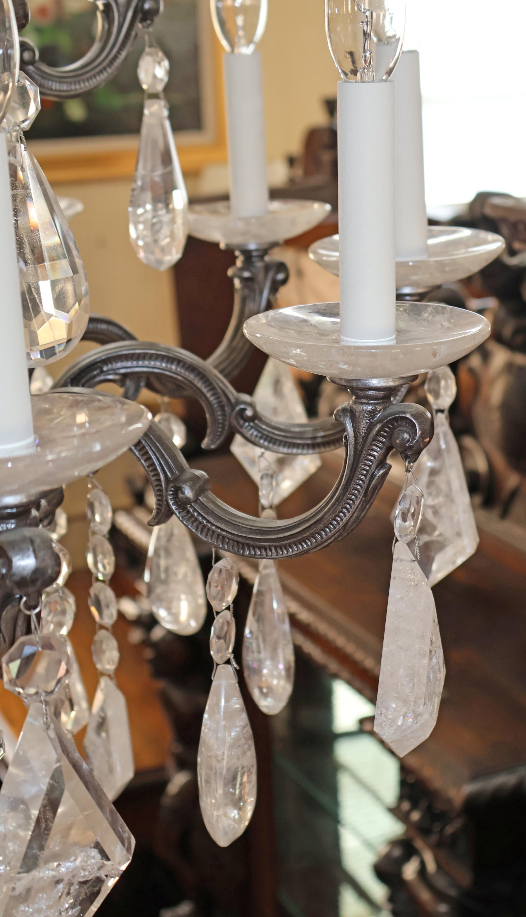 Schonbek 5410 Silver La Scala 15 Light Rock Crystal Chandelier 40 X 28 X 28 en vente 7