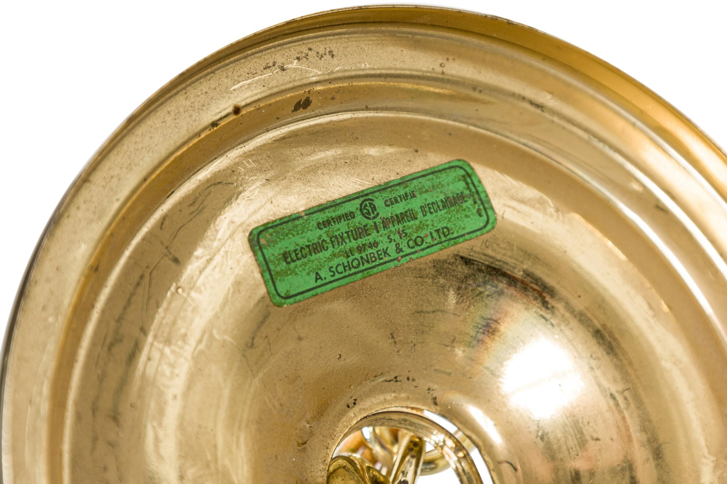 Schonbek & CO. Lustre à 6 branches en laiton et cristal du milieu du siècle dernier en vente 5