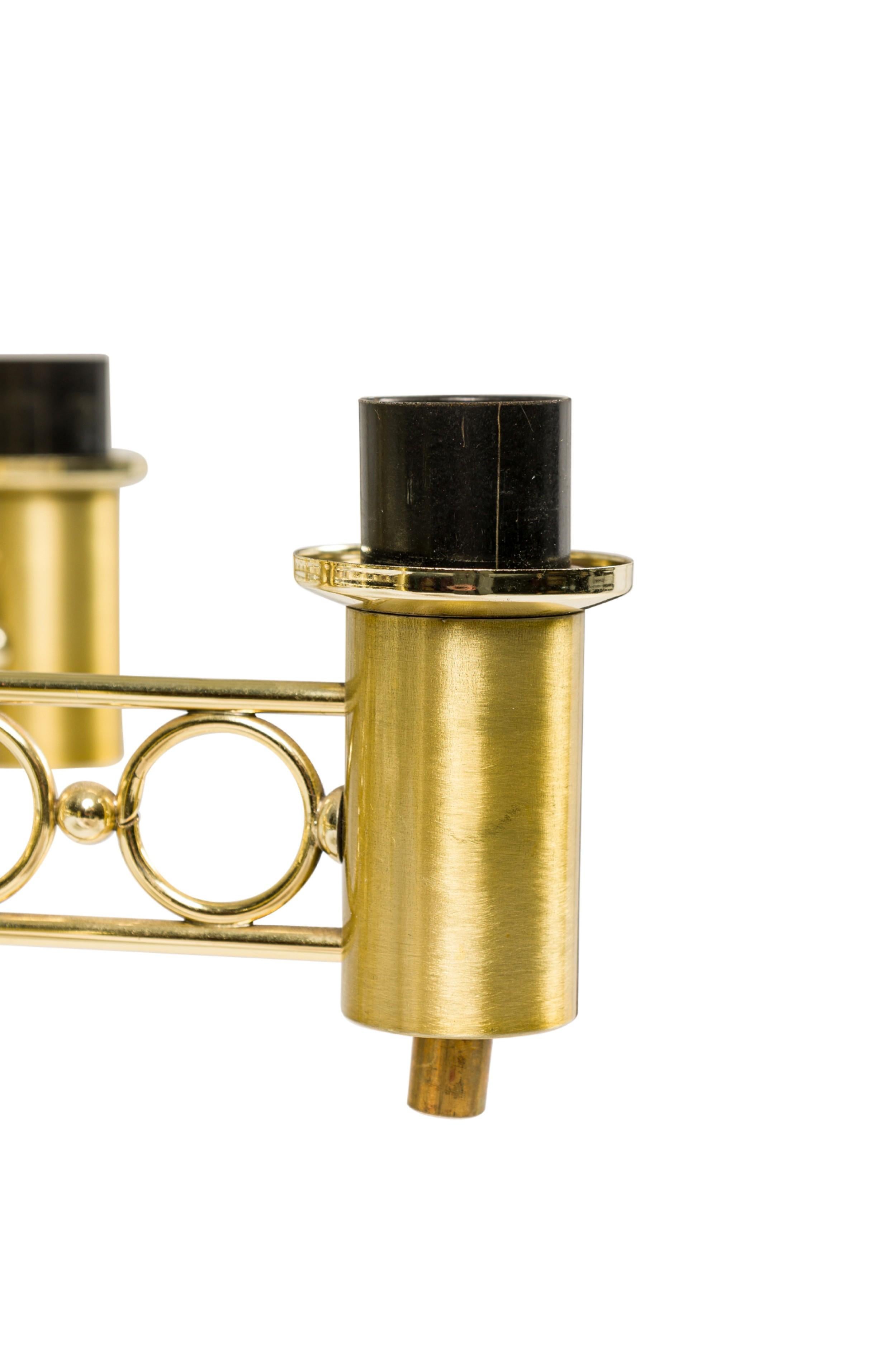 Schonbek & CO. Lustre à 6 branches en laiton et cristal du milieu du siècle dernier en vente 7