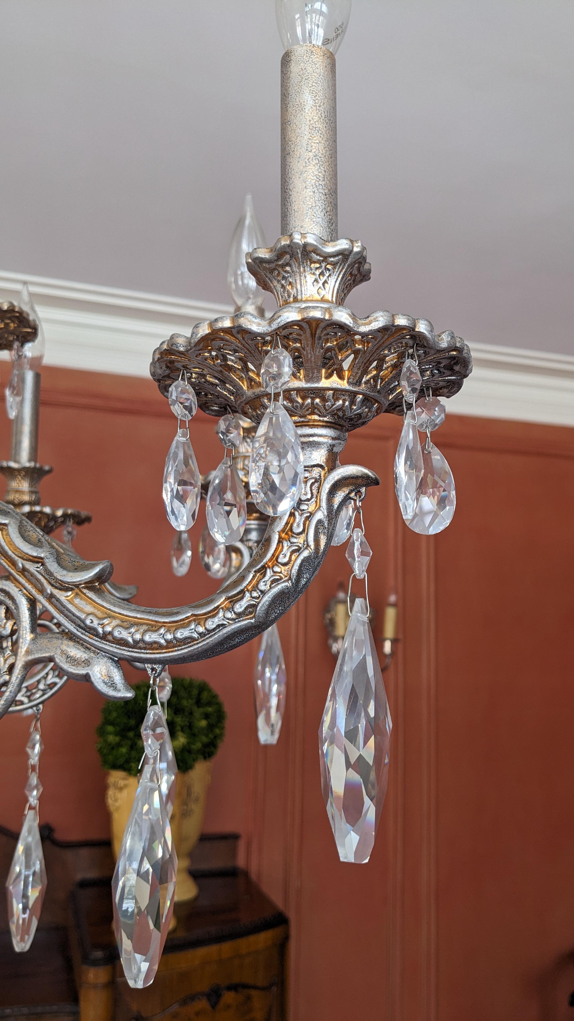 Schonbek Milano 12 luci lampadario da soffitto in argento antico Heritage 32 in vendita 3