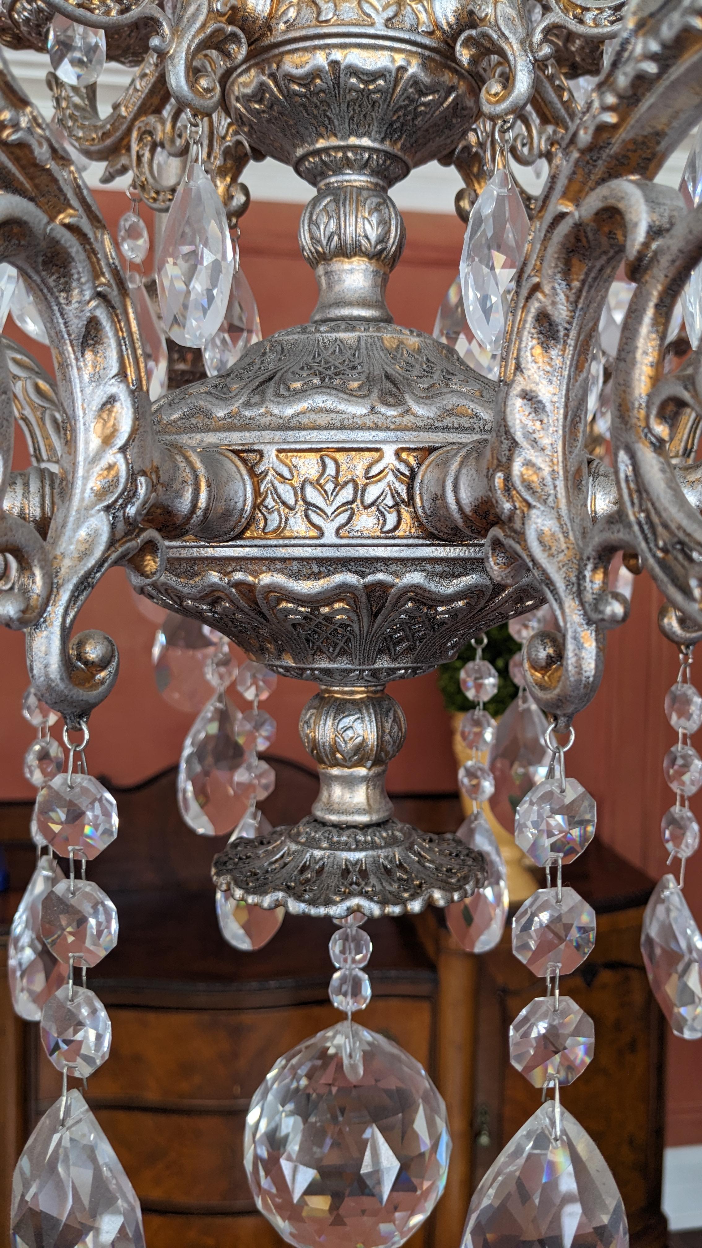 Schonbek Milano 12 luci lampadario da soffitto in argento antico Heritage 32 in vendita 4