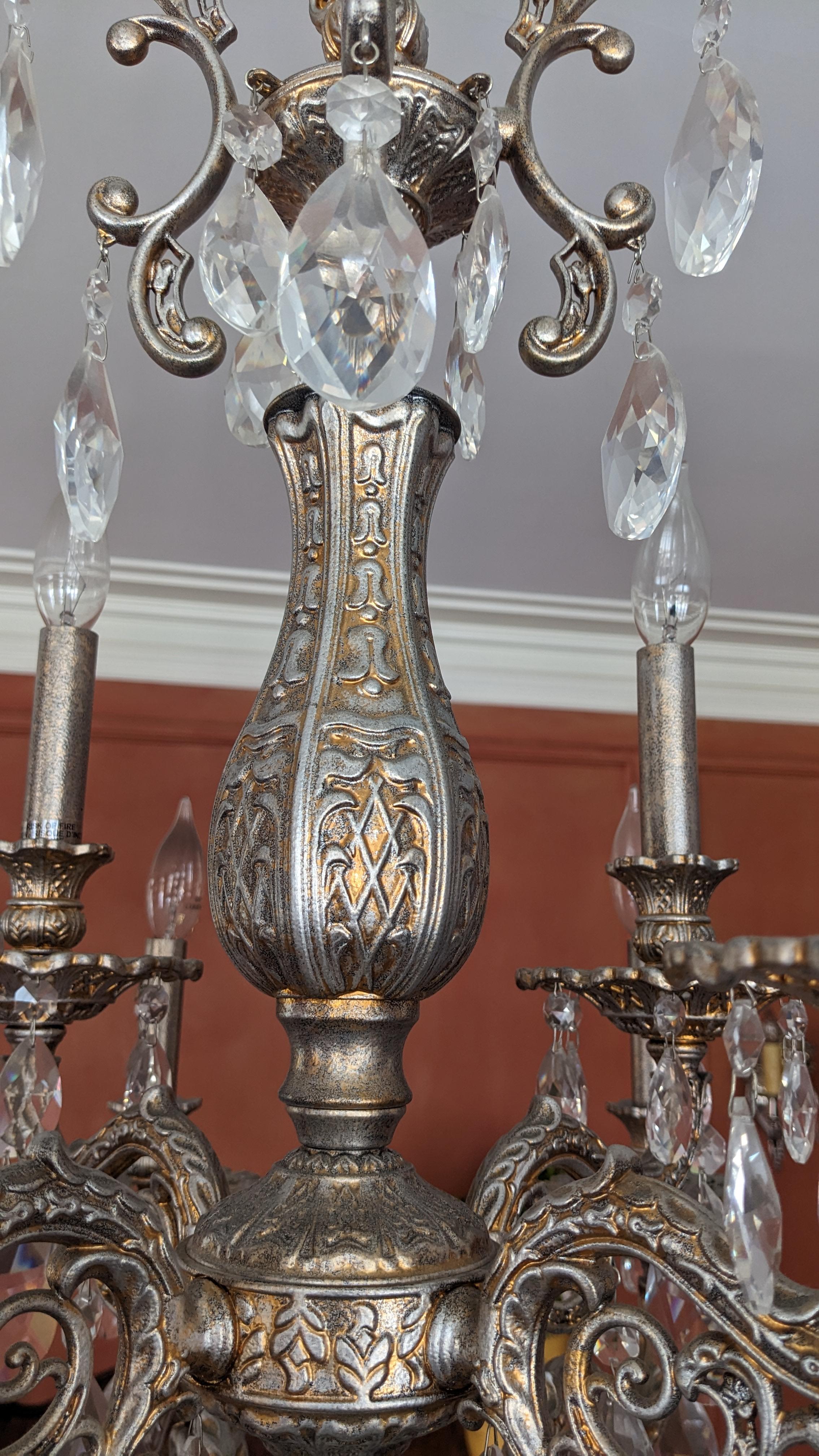 Schonbek Milano 12 luci lampadario da soffitto in argento antico Heritage 32 in vendita 5