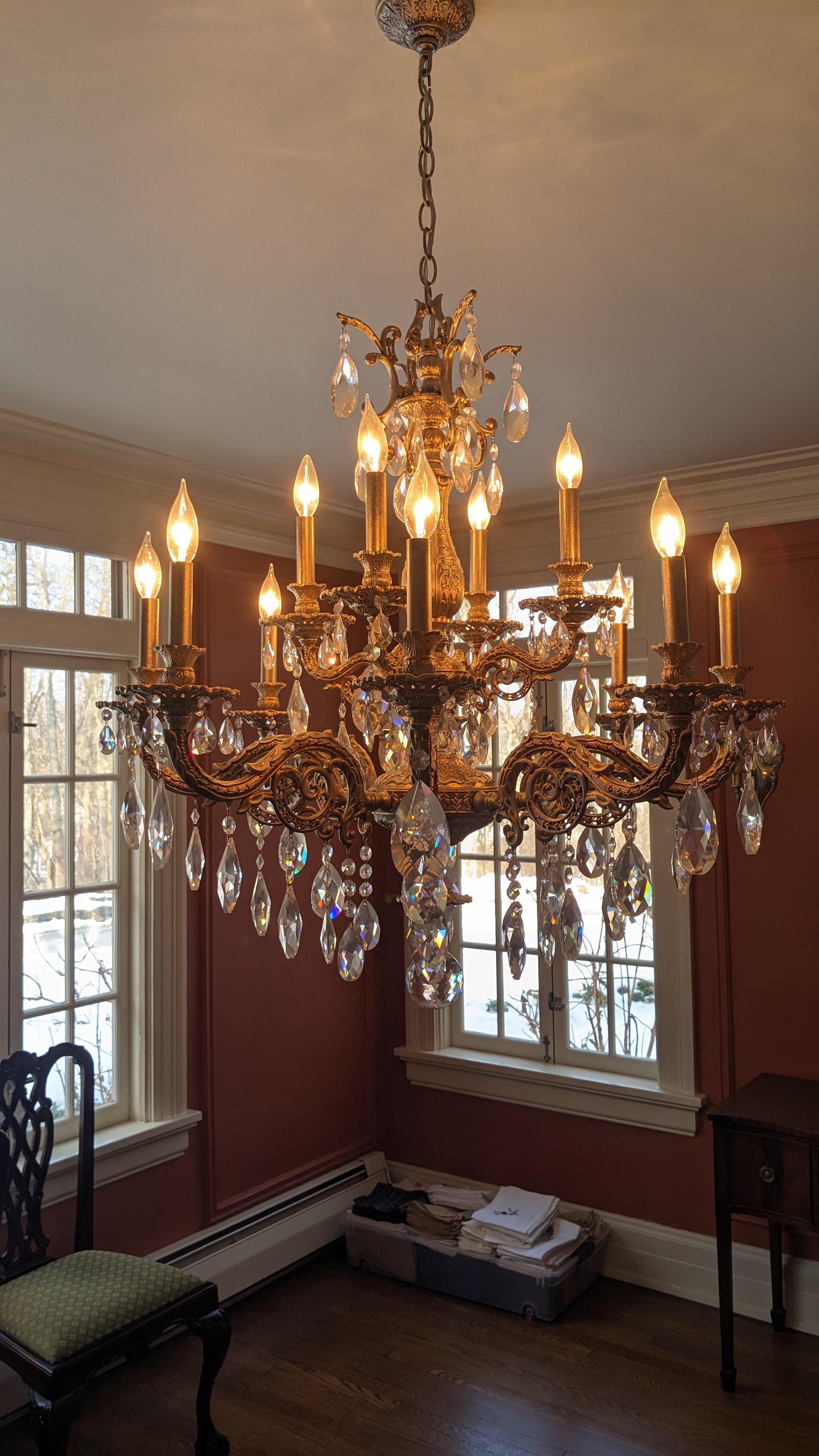 Schonbek Milano 12 luci lampadario da soffitto in argento antico Heritage 32 in vendita 9