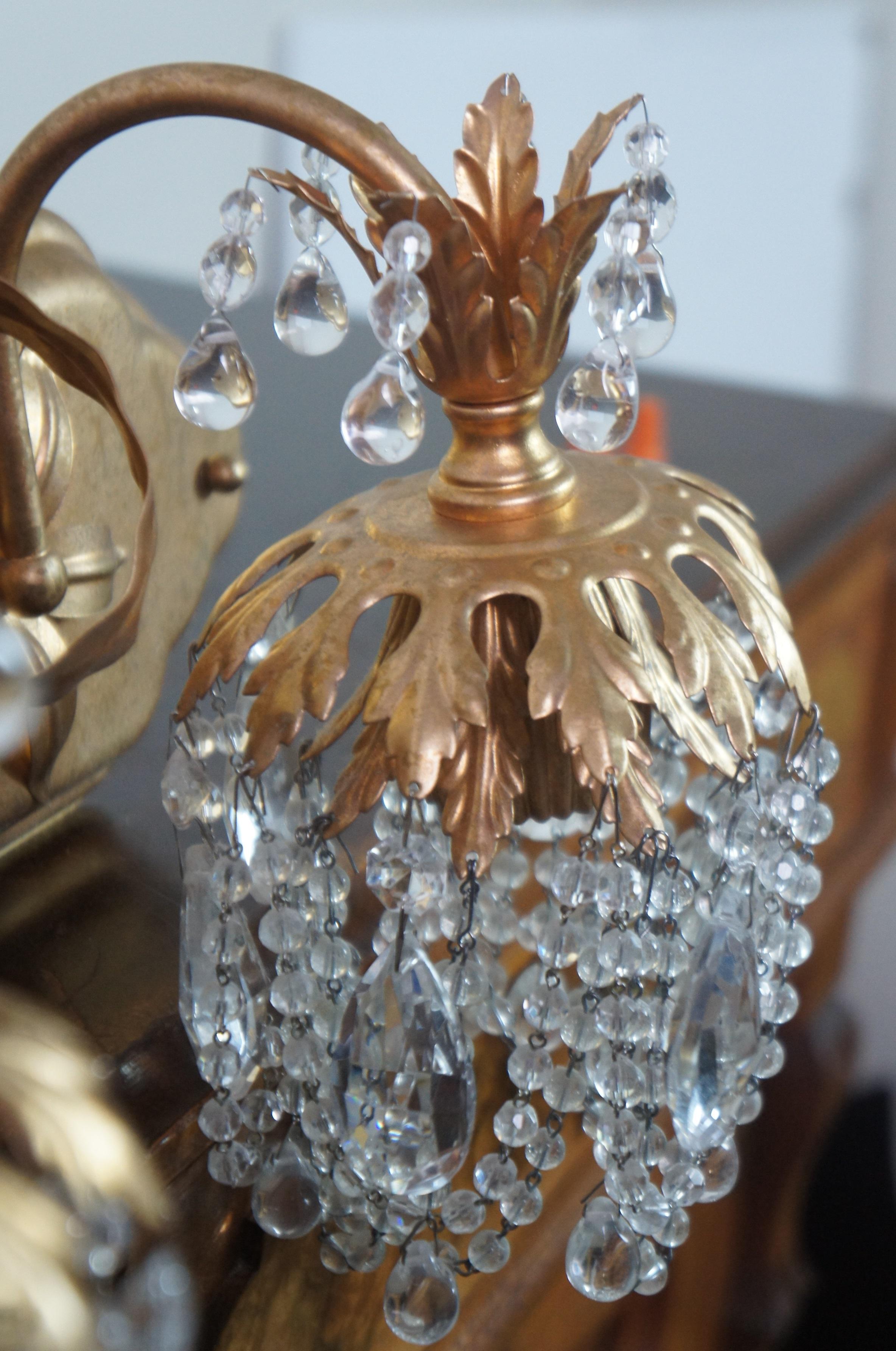 Schonbek Rondelle 2 Light Drop Crystal Wall Sconce Chandelier Vanity Light In Good Condition In Dayton, OH