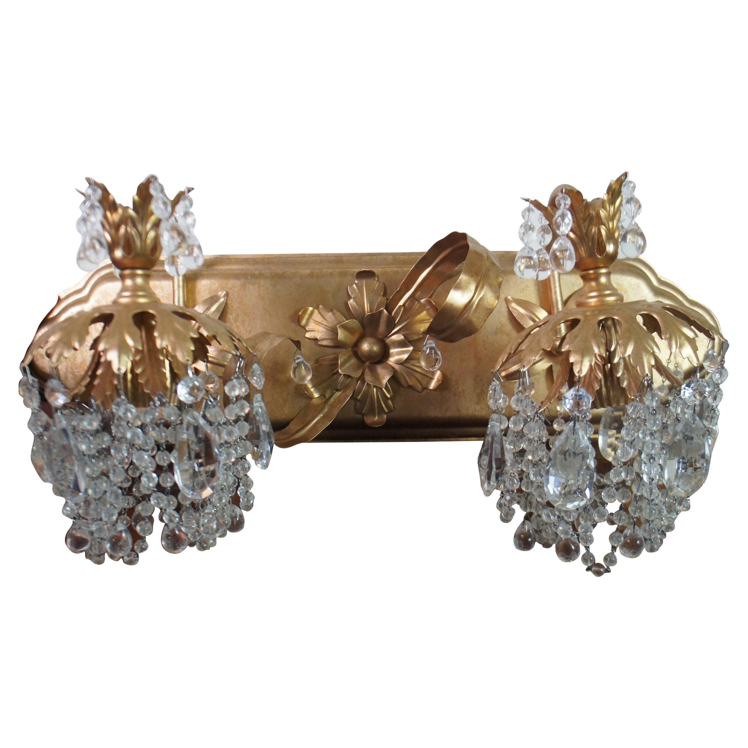 Schonbek Rondelle 2 Light Drop Crystal Wall Sconce Chandelier Vanity Light