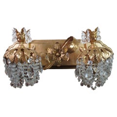 Schonbek Rondelle 2 Light Drop Crystal Wall Sconce Chandelier Vanity Light
