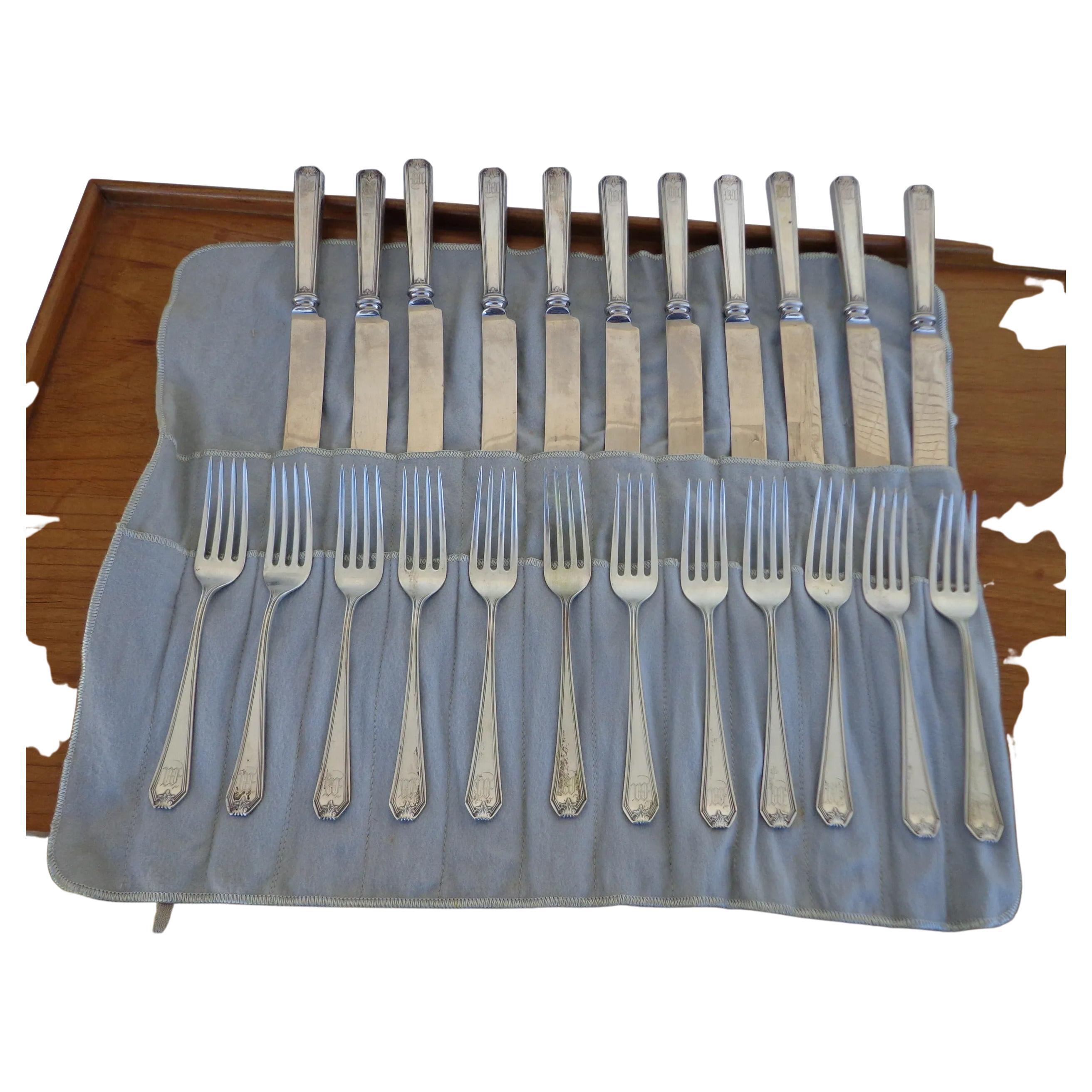 C. Schomburg & Son Juego de cubiertos de plata variados