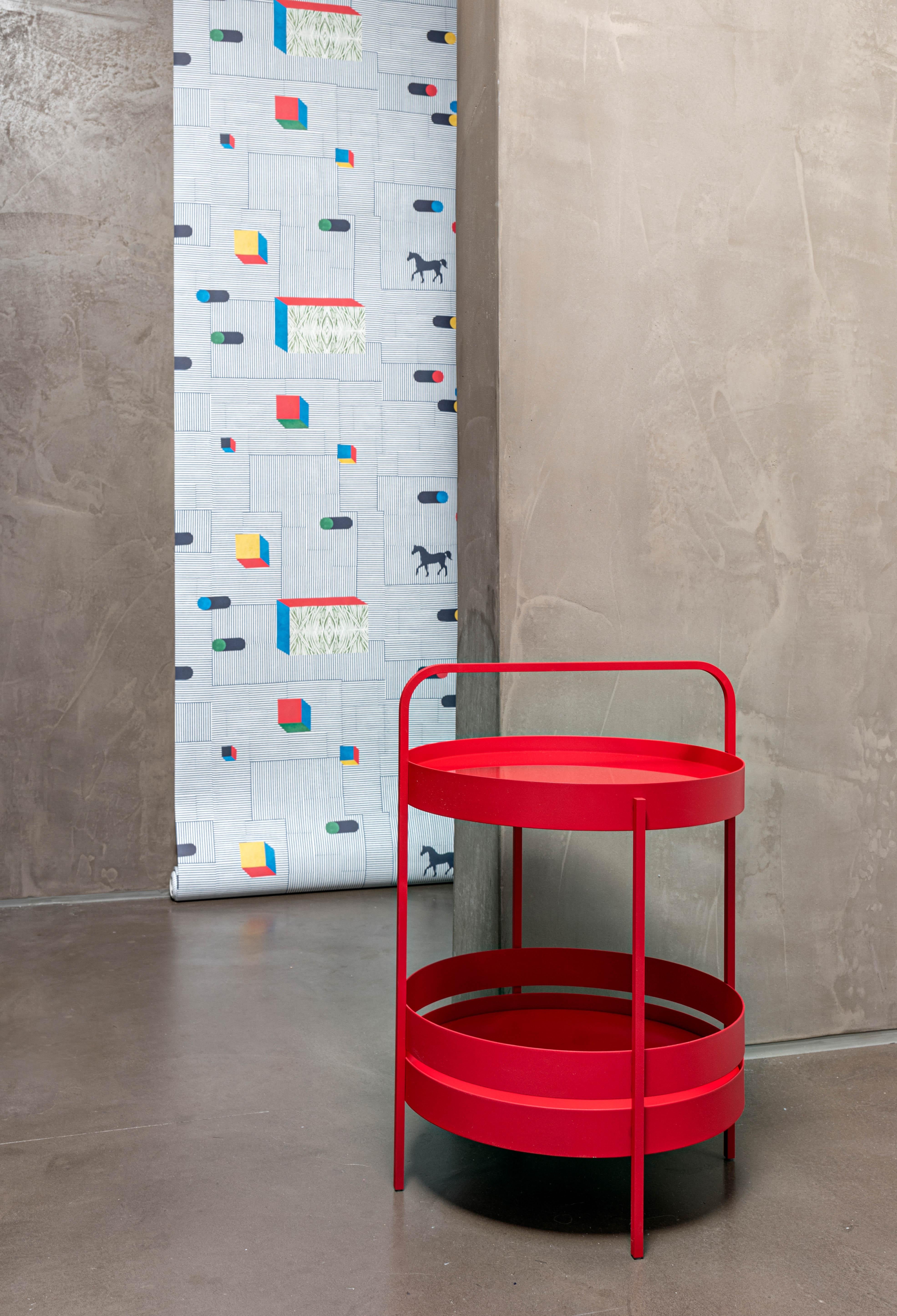 Schönbuch Albert Red Side Table Designed by Sebastian Herkner For Sale 1