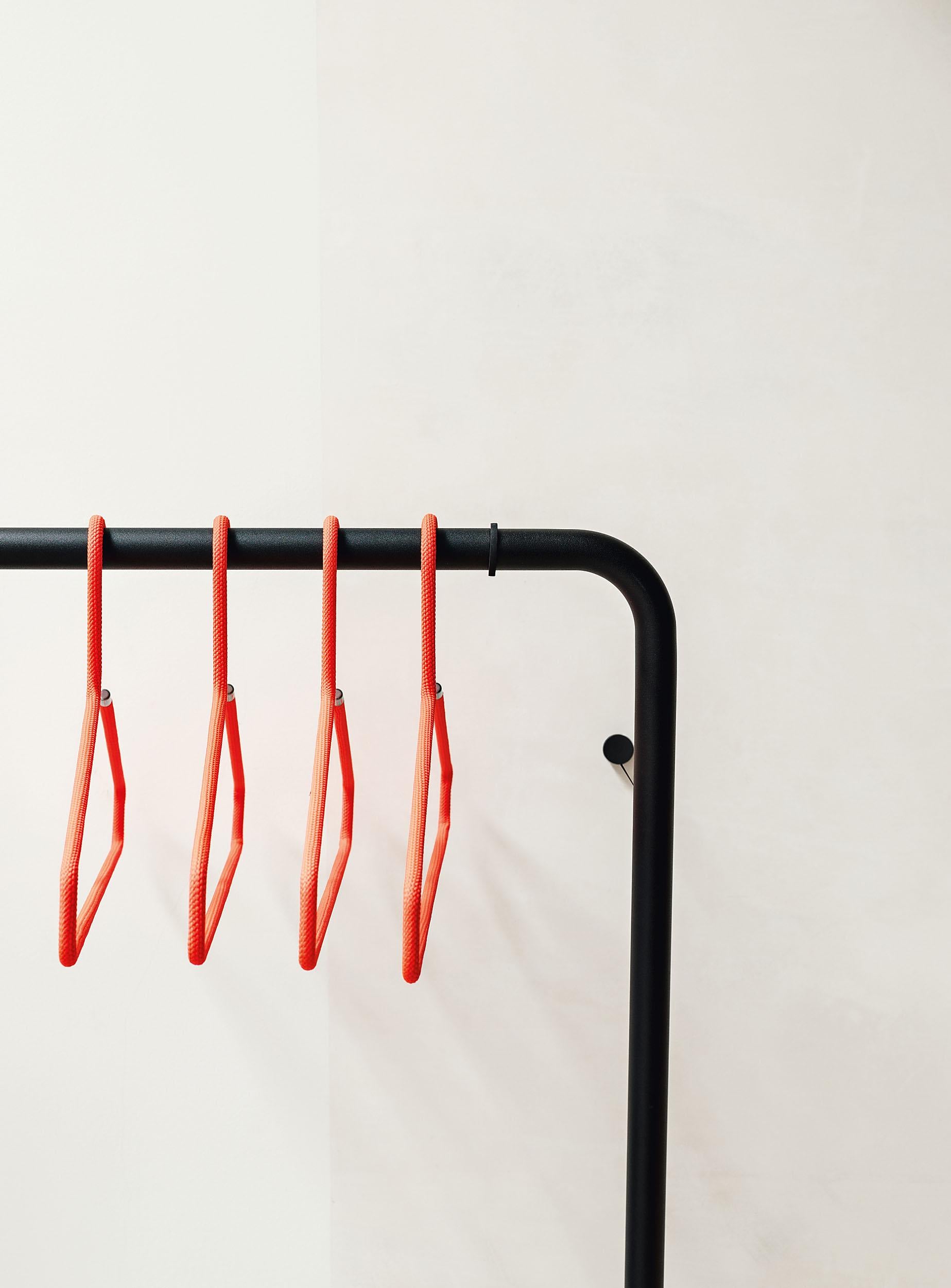 Schonbuch Black Curve Wall Mounted Coat Rack Designed by Felix Stark In New Condition For Sale In New York, NY