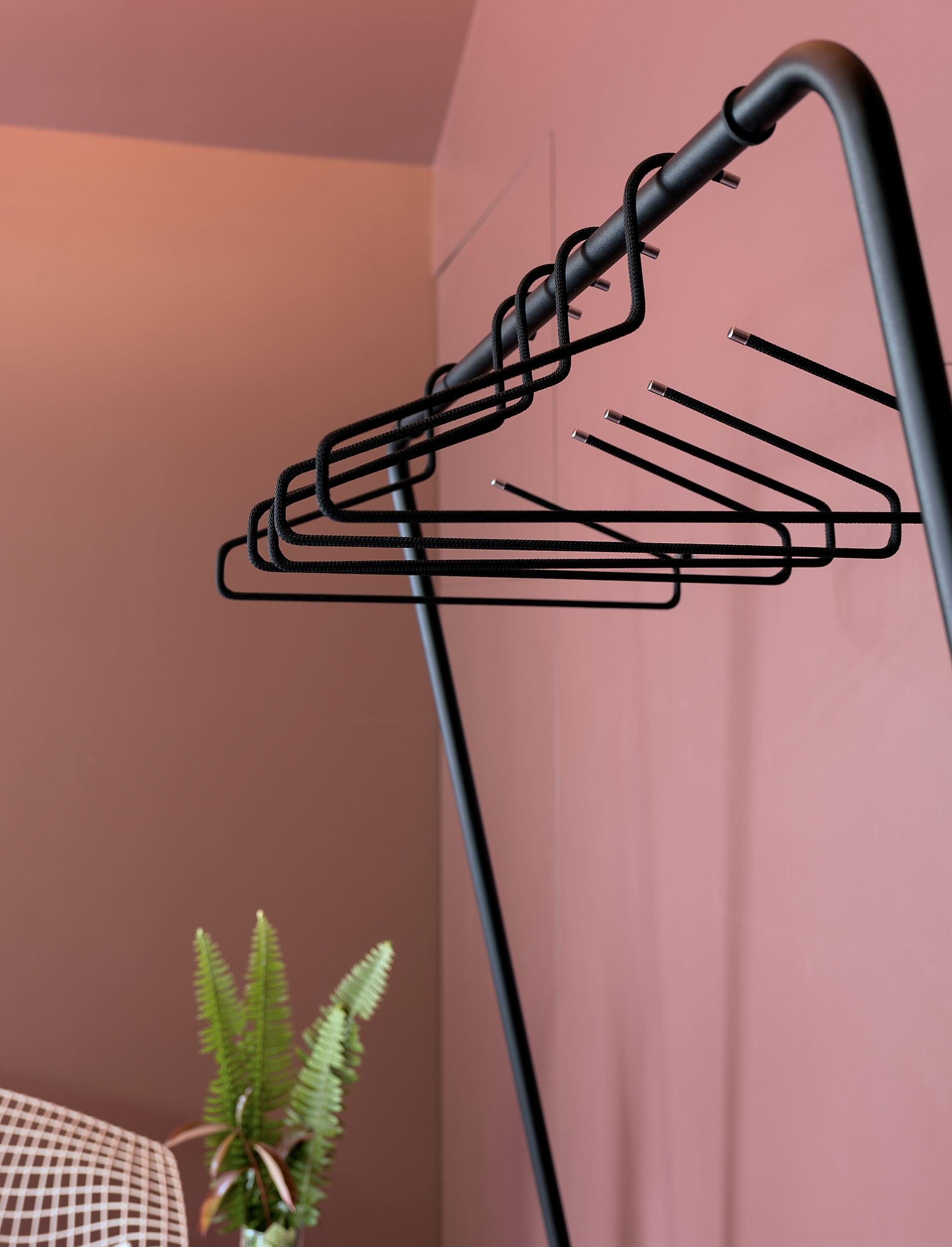 Steel Schonbuch Black Curve Wall- Mounted Coat Rack Designed by Felix Stark For Sale