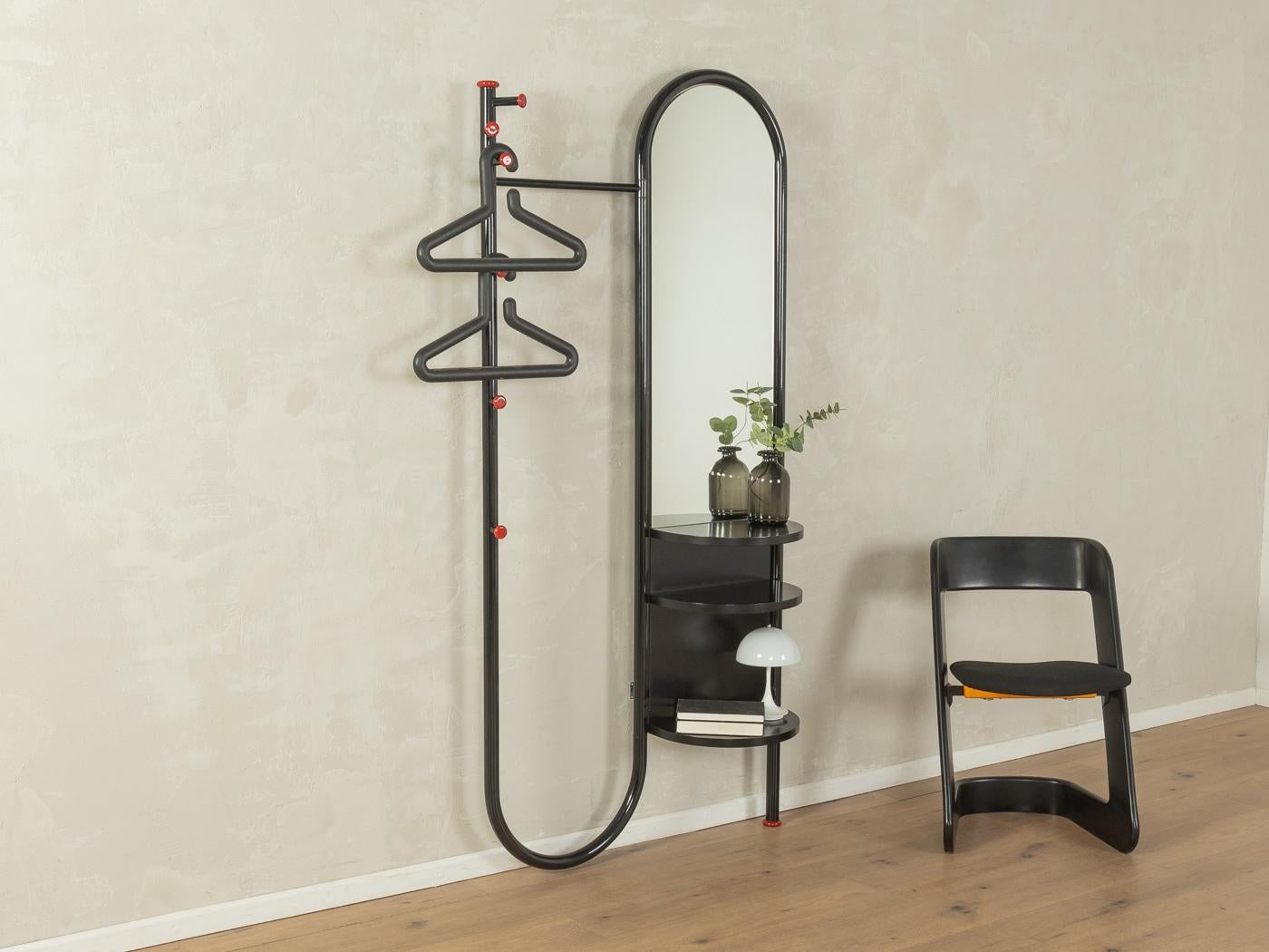 Mid-Century Modern Schönbuch Coat Rack and Mirror, 1970s Wardrobe For Sale