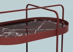 Schonbuch-Mahagoni-Roter Grace-Marmor-Trolley Salon Edition von Sebastian Herkner