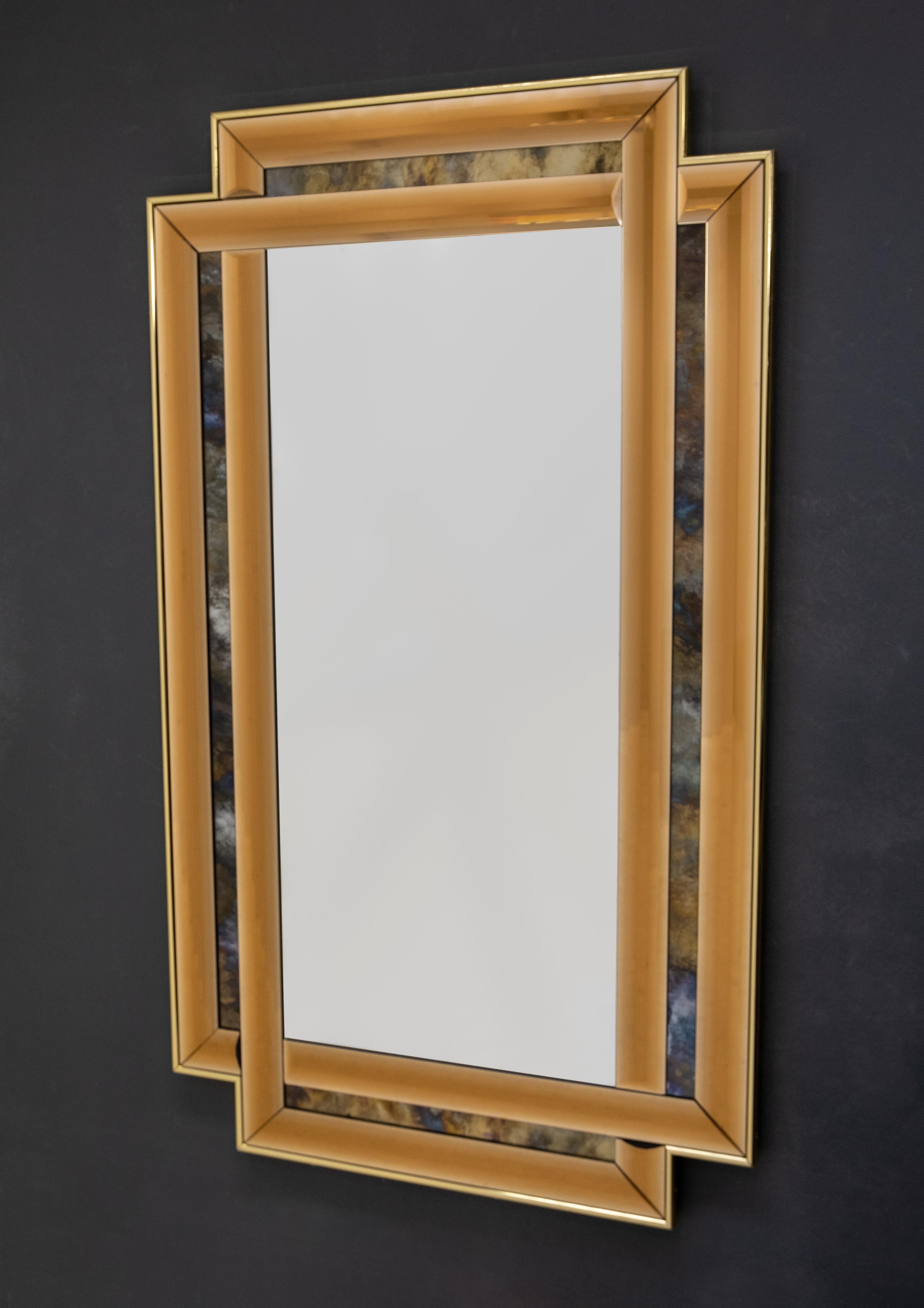 German Schöninger Bonze Gold Cut Wall Mirror