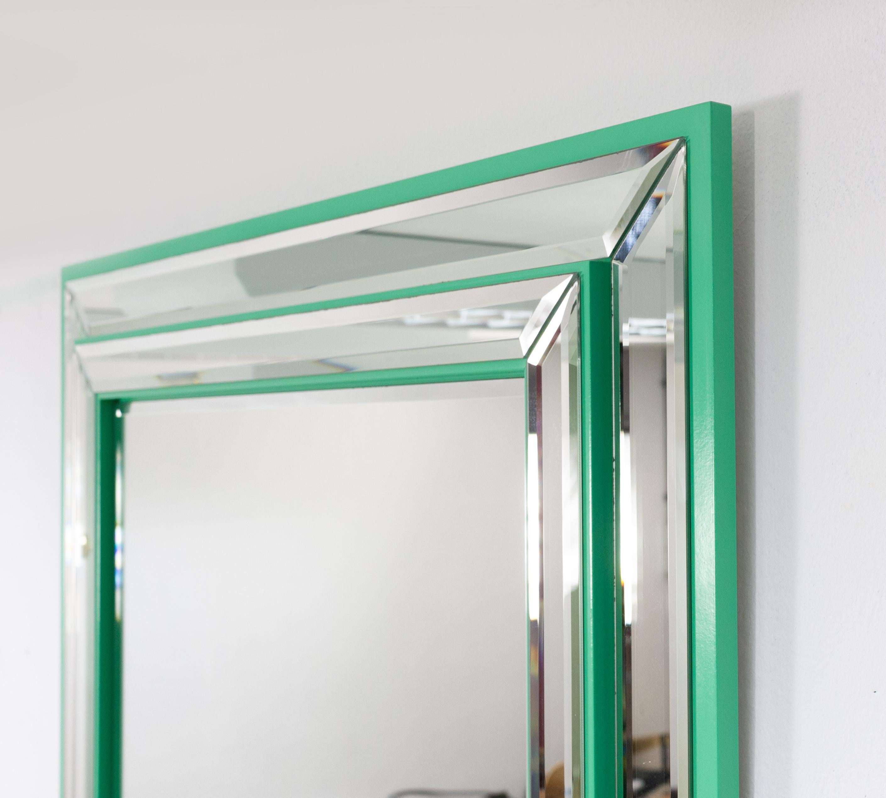 German Schöninger Mint Green Console Mirror Hollywood Regency