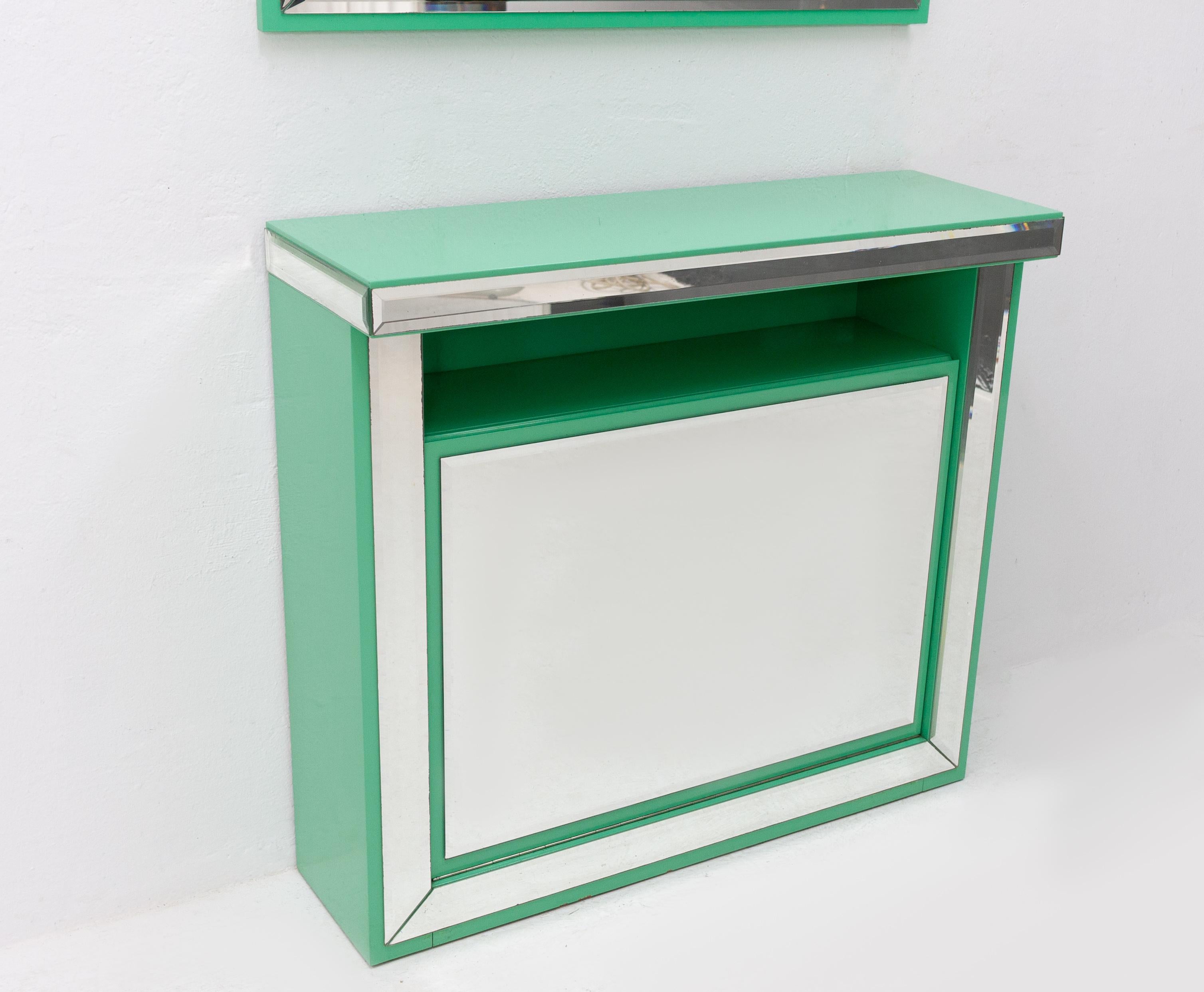 Schöninger Mint Green Console Mirror Hollywood Regency 2