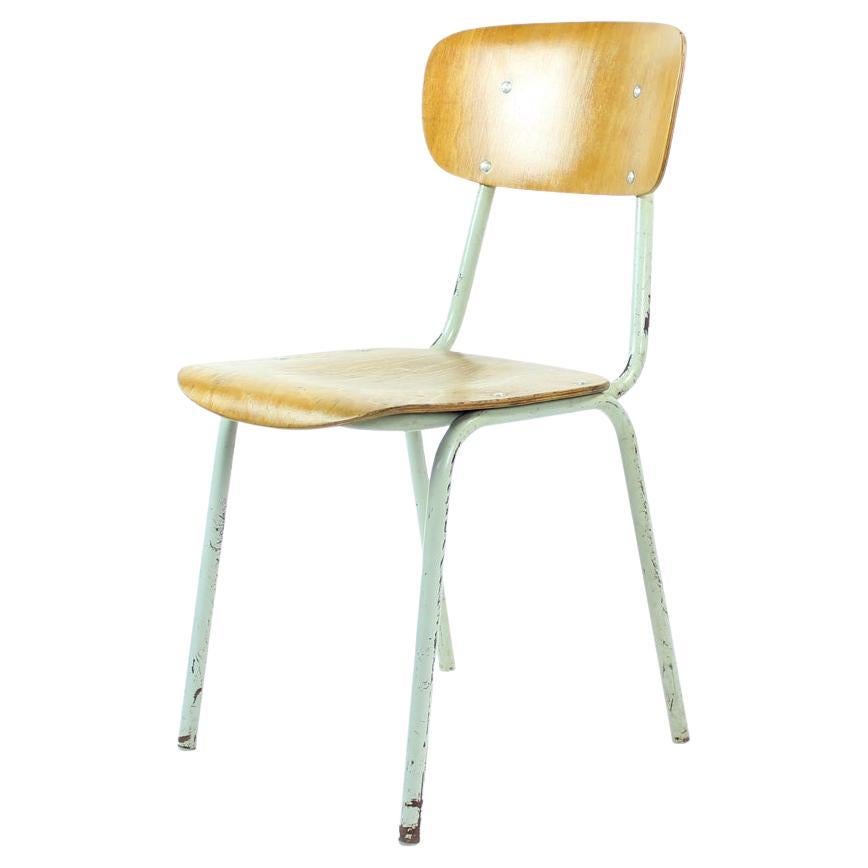 School Chair In Metal And Plywood, Kovona, Czechoslovakia 1960s For Sale