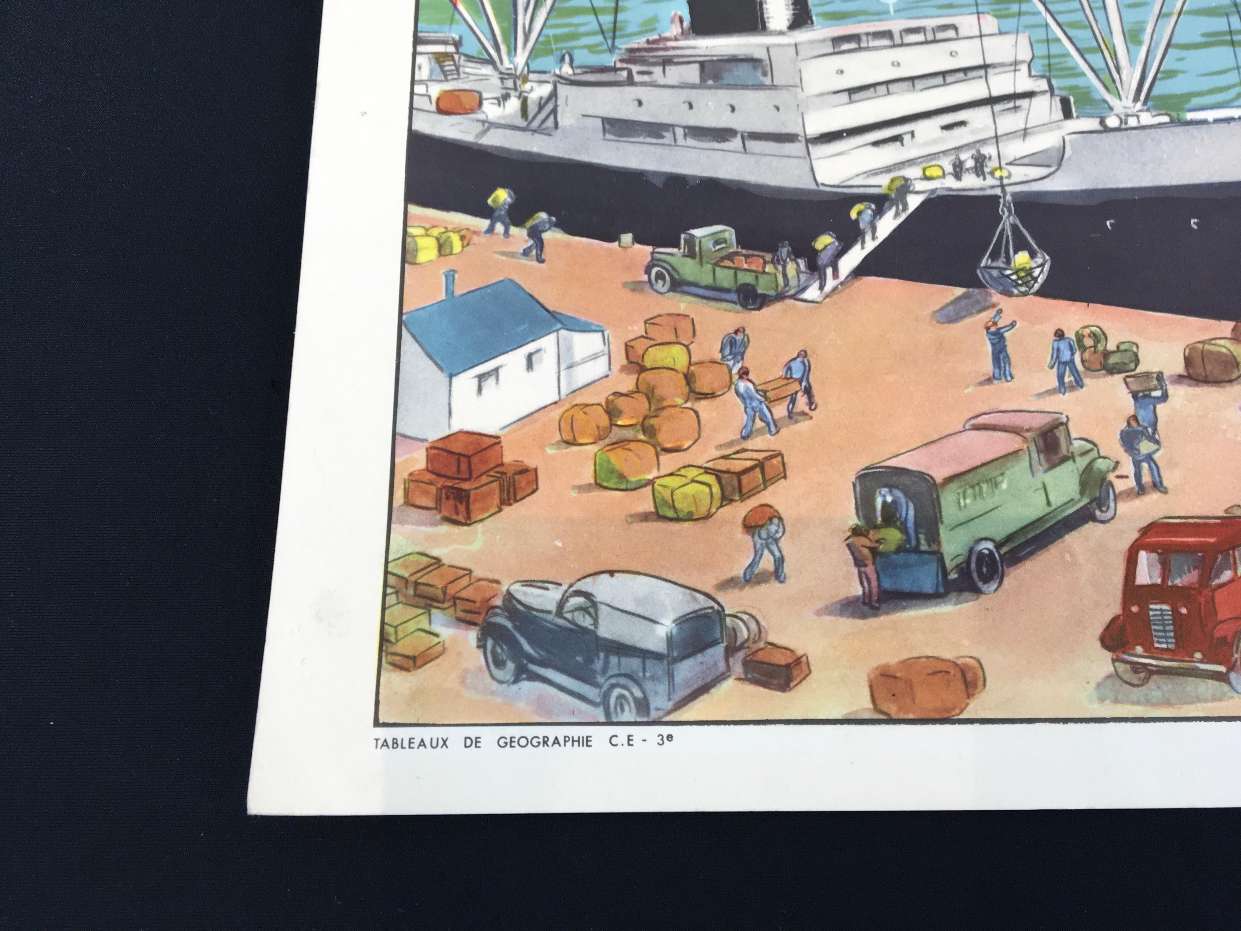 Tableau d'école au port de Rossignol  en vente 3