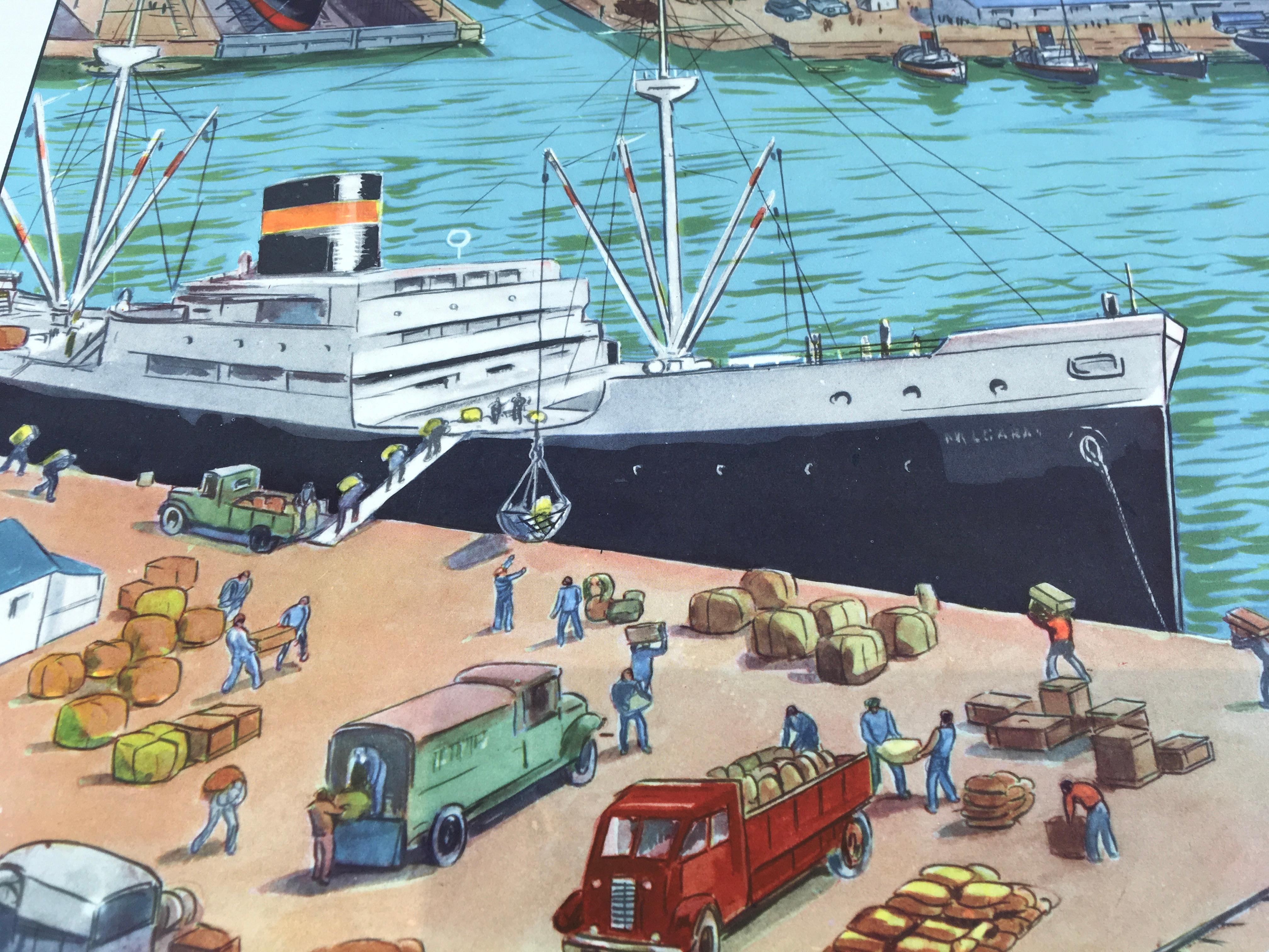 Industrial School Chart At the Port by Rossignol For Sale