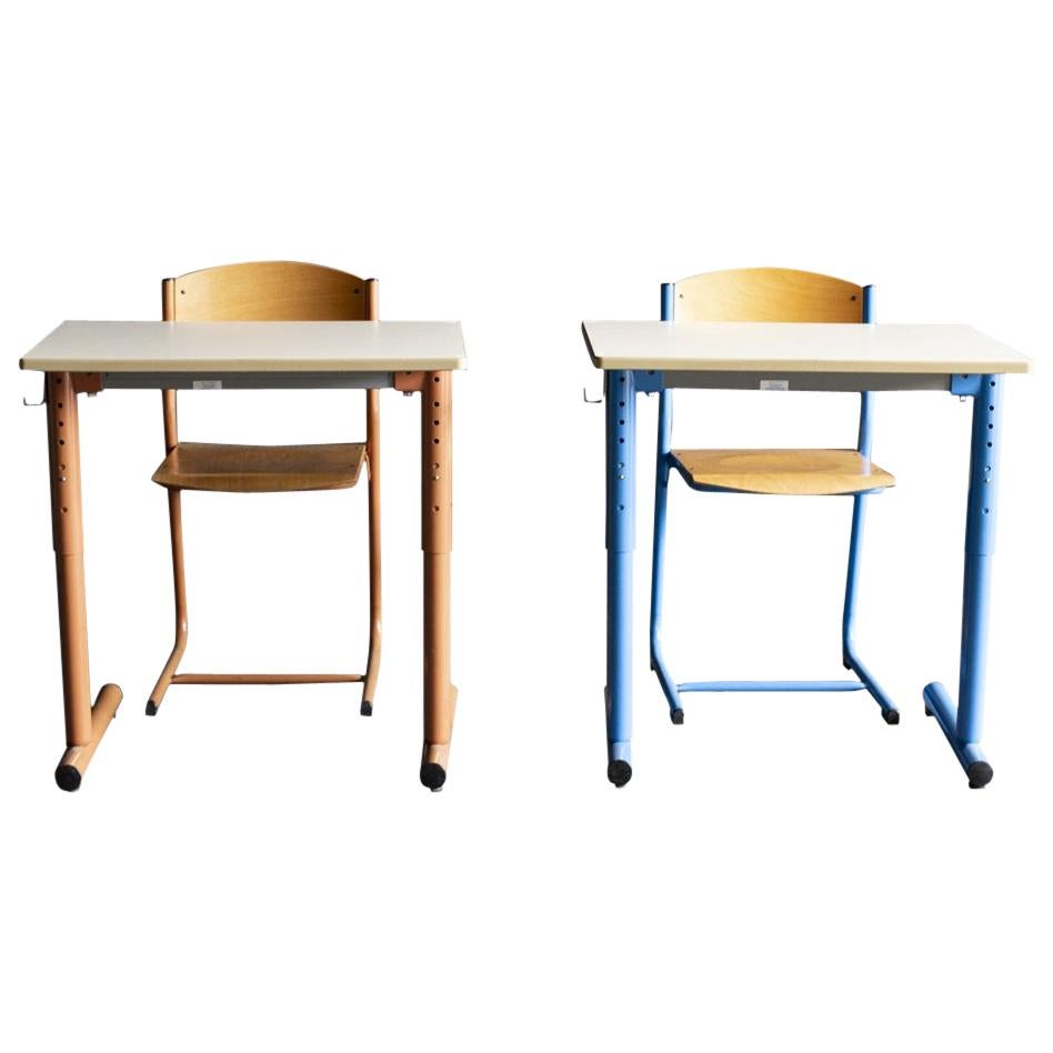School Desk Set from French Institute of Japan, Tokyo For Sale