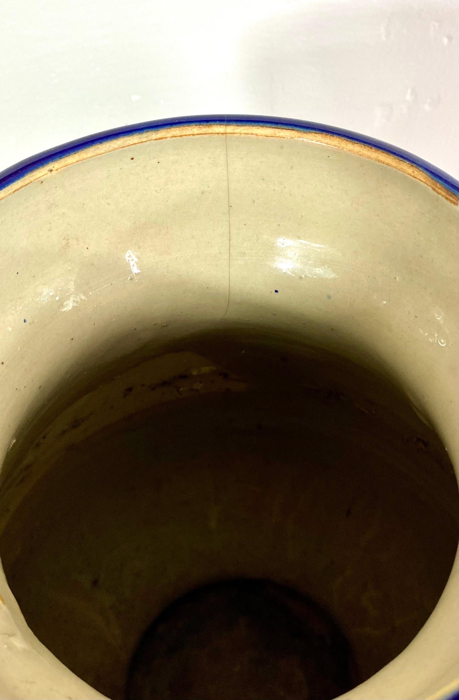 School of Bien-Hoa Glazed Ceramic Vase Decors De Sages, Circa 1930 For Sale 3