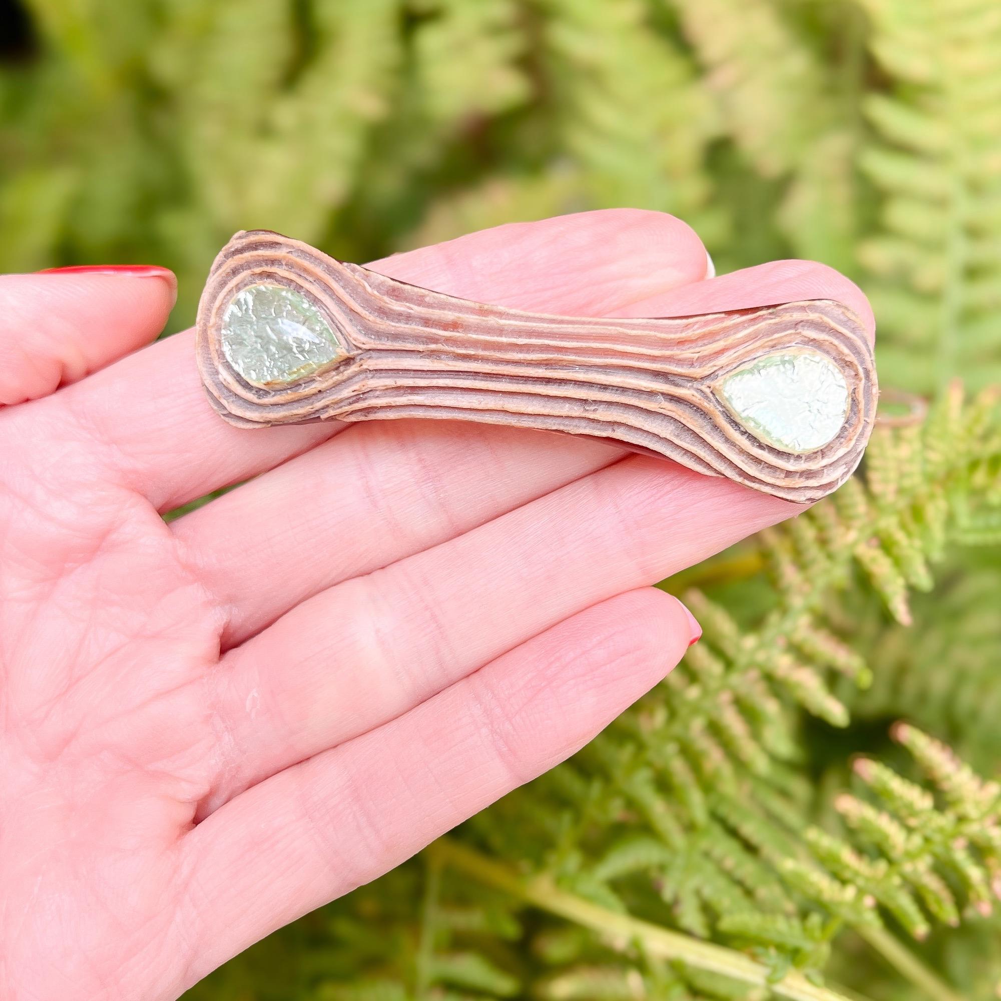 Marron Barrette à cheveux Line Vautrin Vintage 1960s Talosel en vente