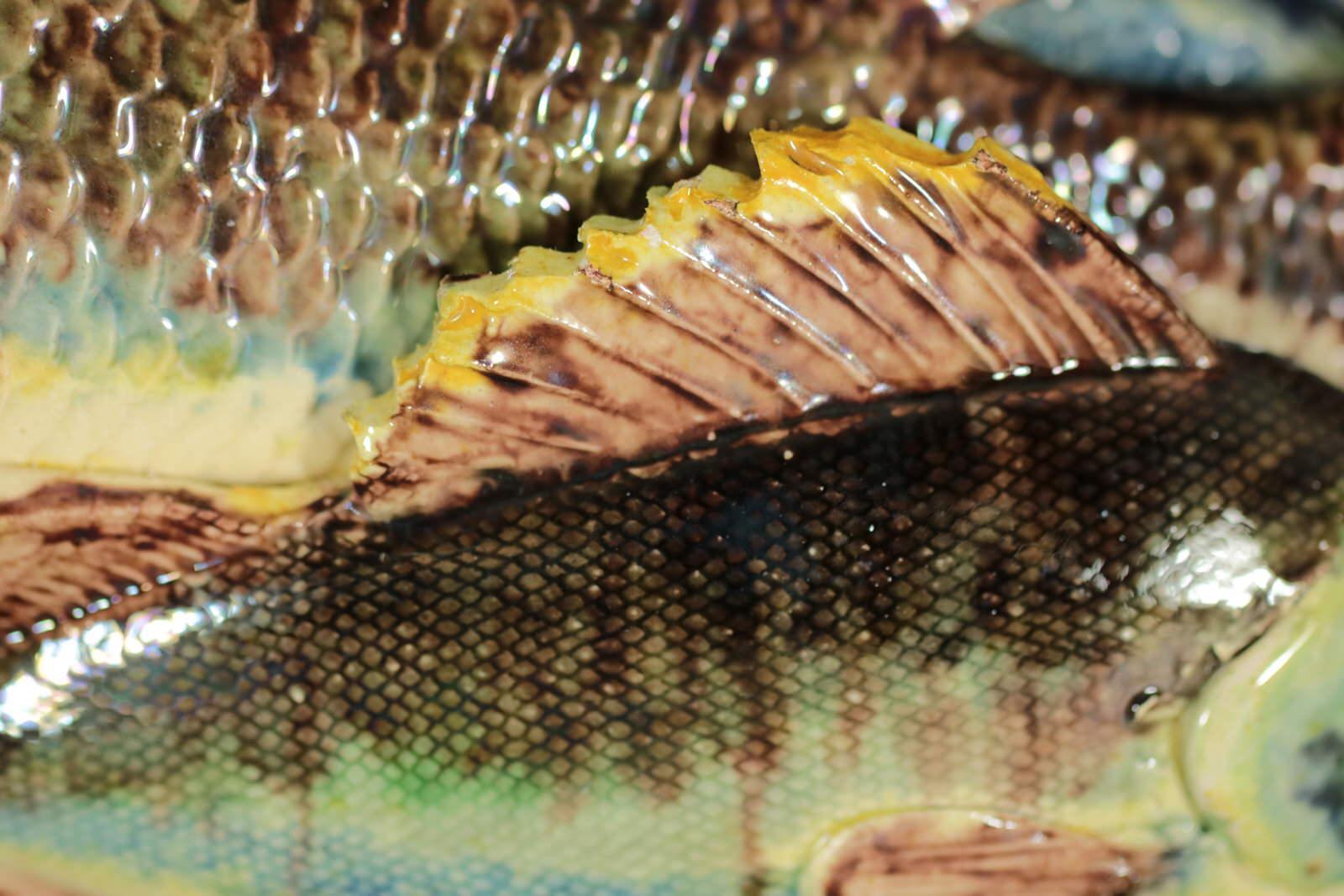 Earthenware School of Paris Palissy Majolica Palissy Fish Platter For Sale