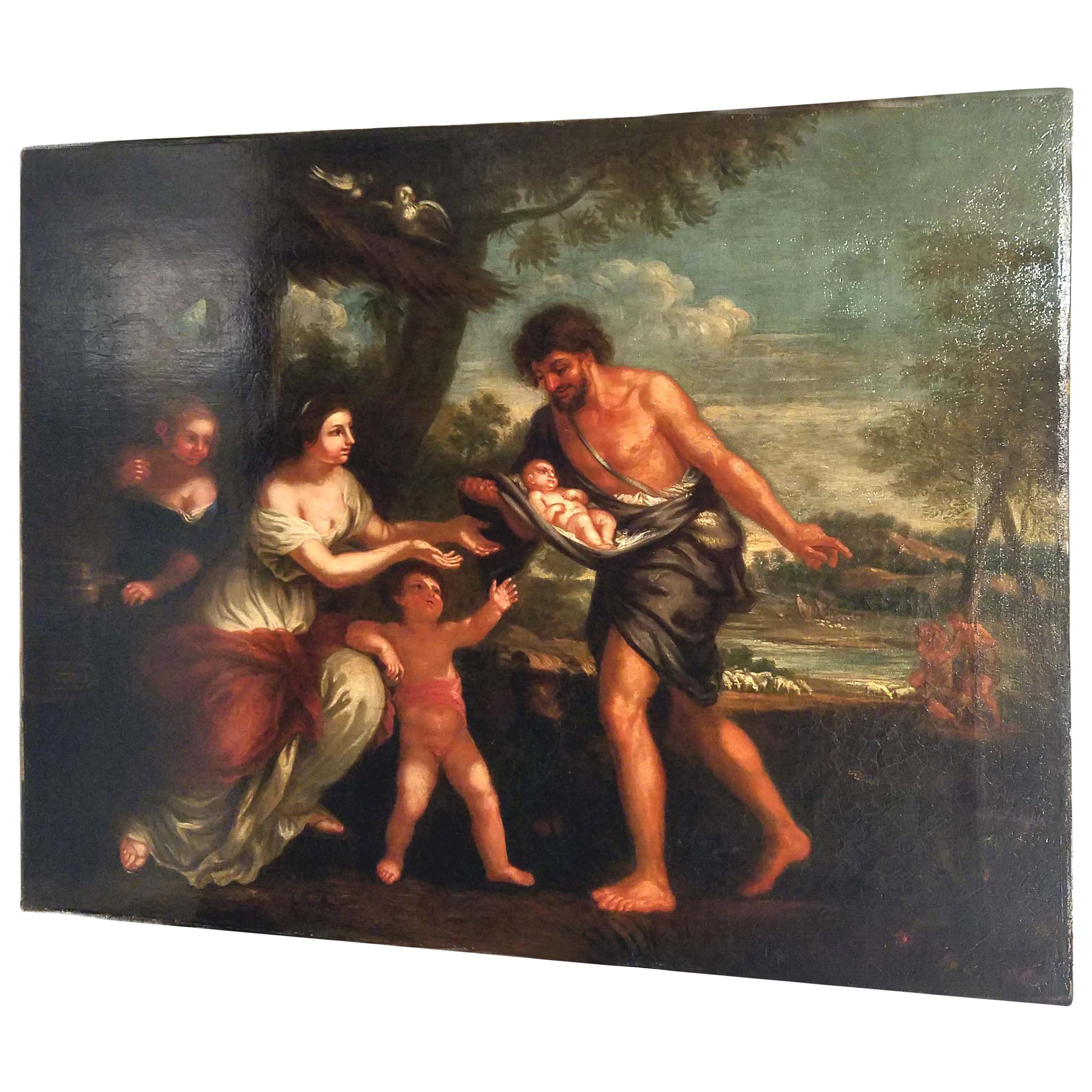 School of Pietro da Cortona 18th Century Oil on Canvas For Sale