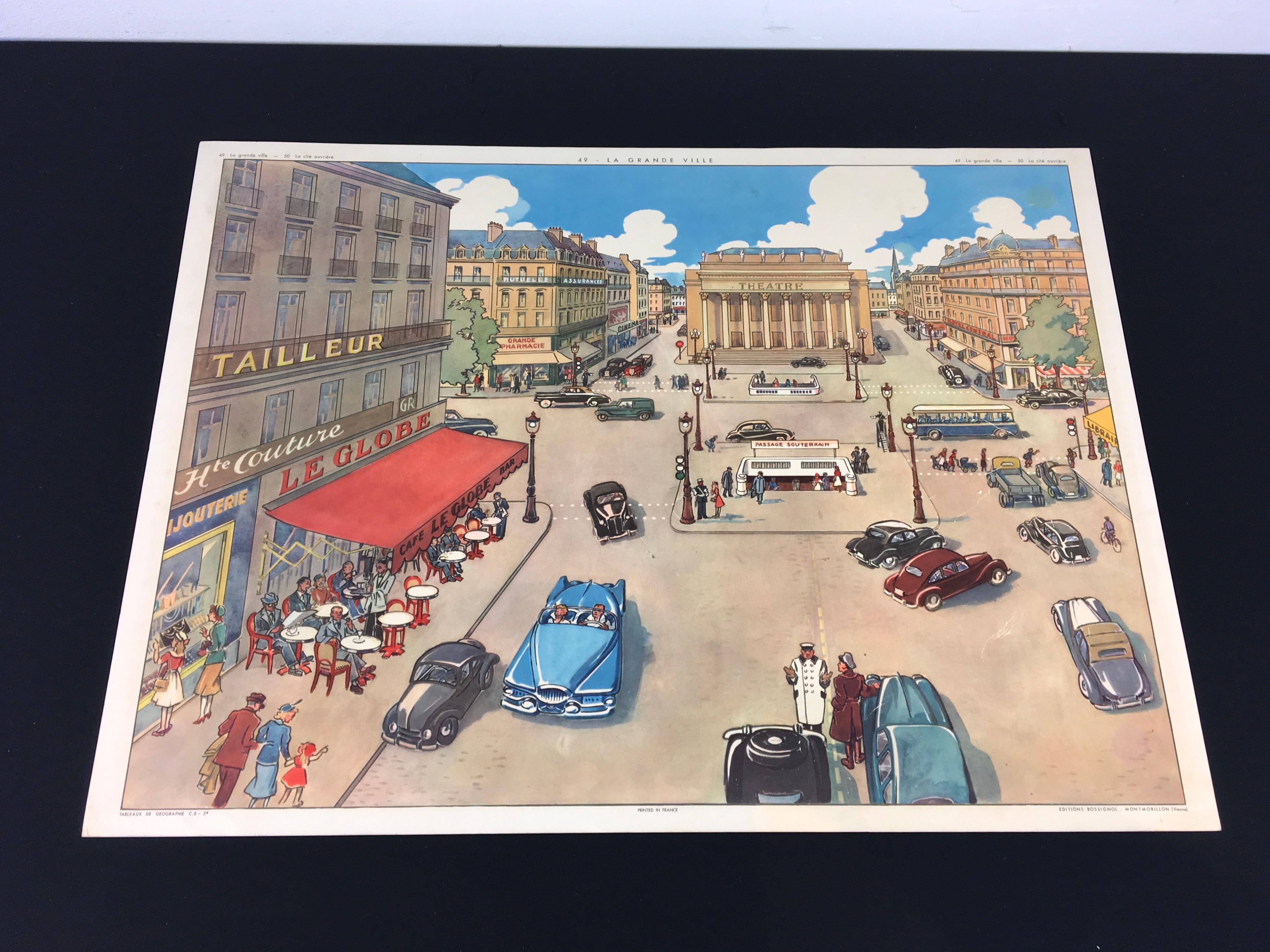 School Poster Big French City by Rossignol For Sale 15