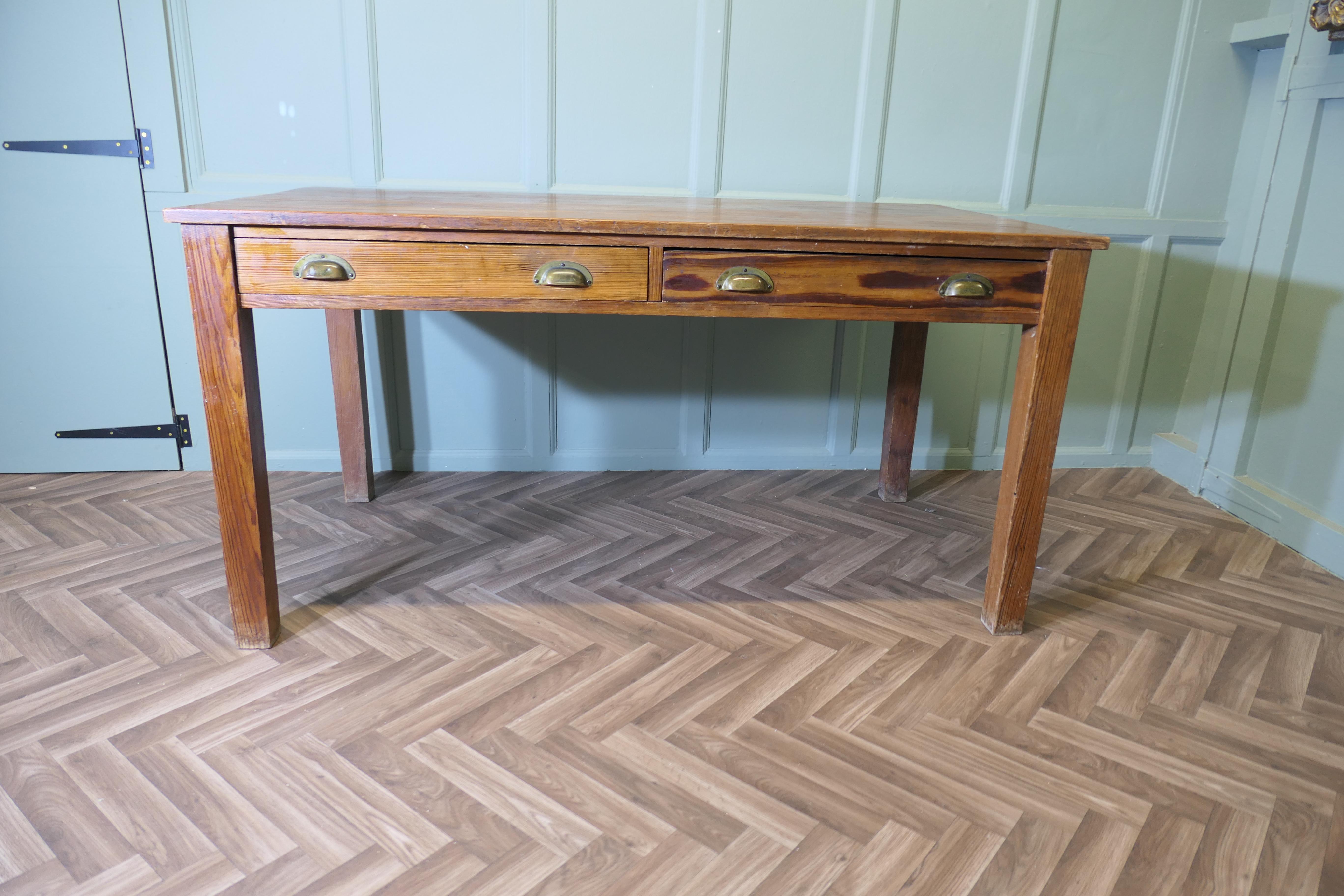 Art Deco School Teacher’s Pine Writing Table For Sale