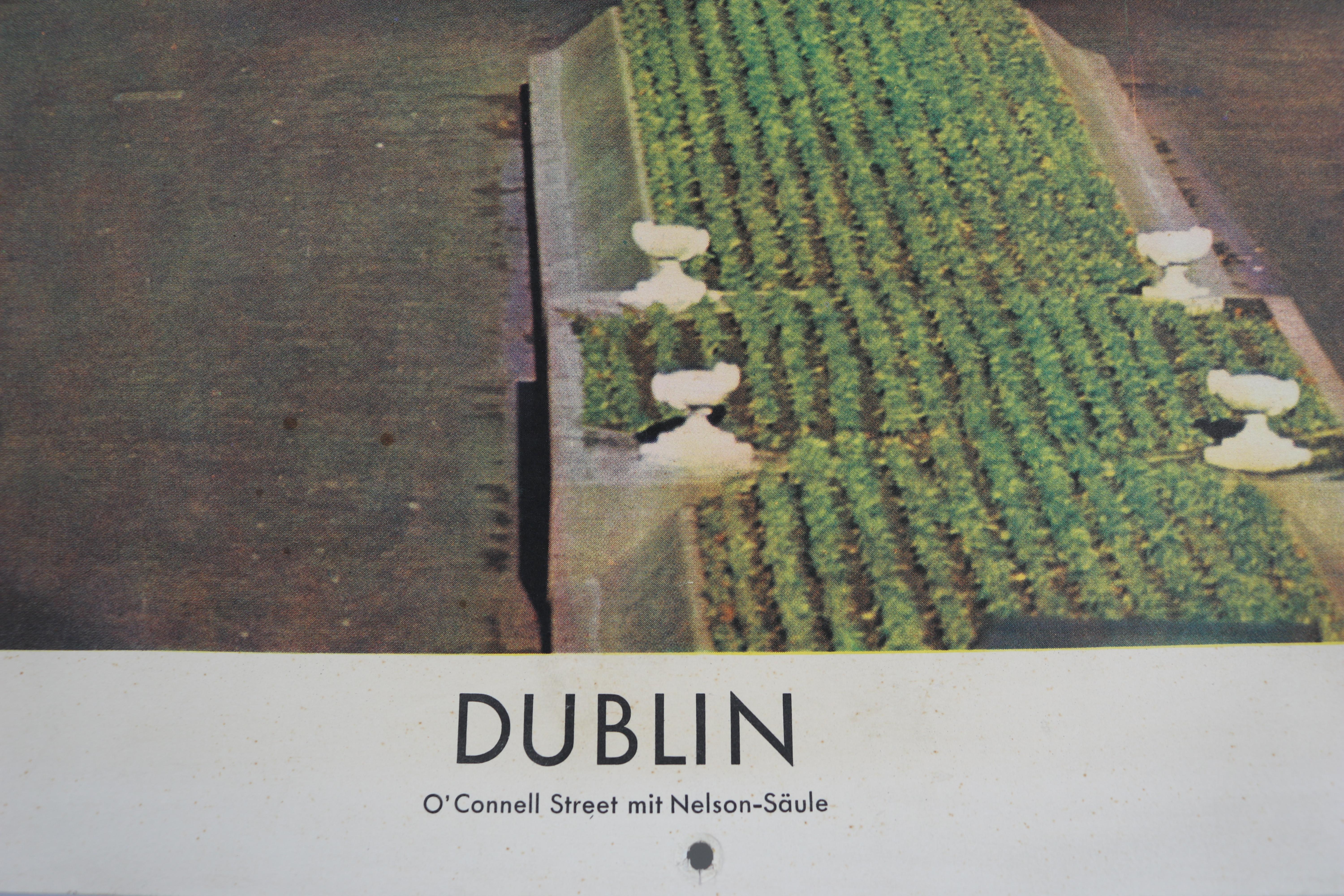 Schulwandkarte - Stadt Dublin - O'Connell Street mit Nelson - Säule (Irisch) im Angebot