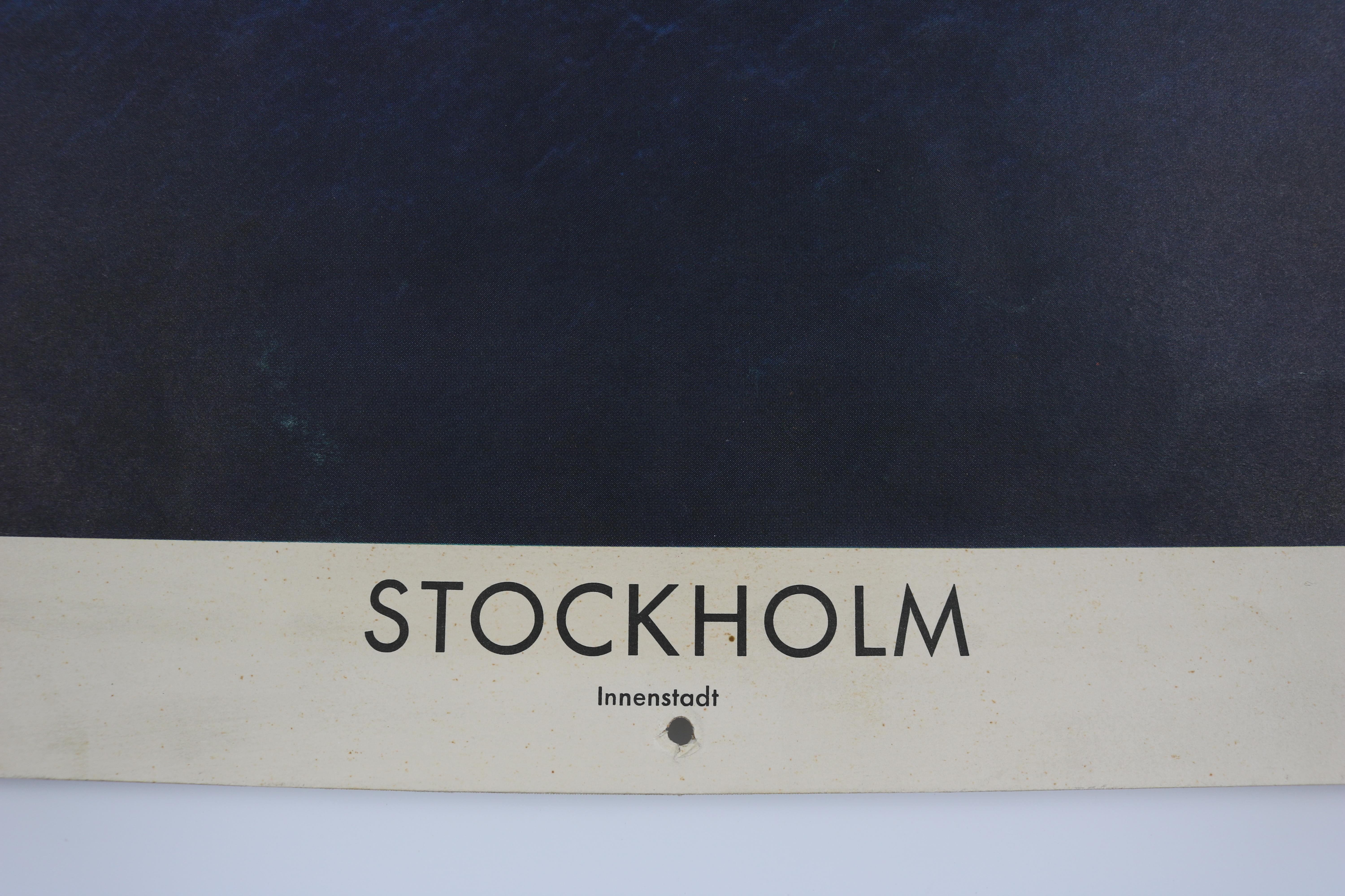 German School Wall Chart, City Stockholm For Sale