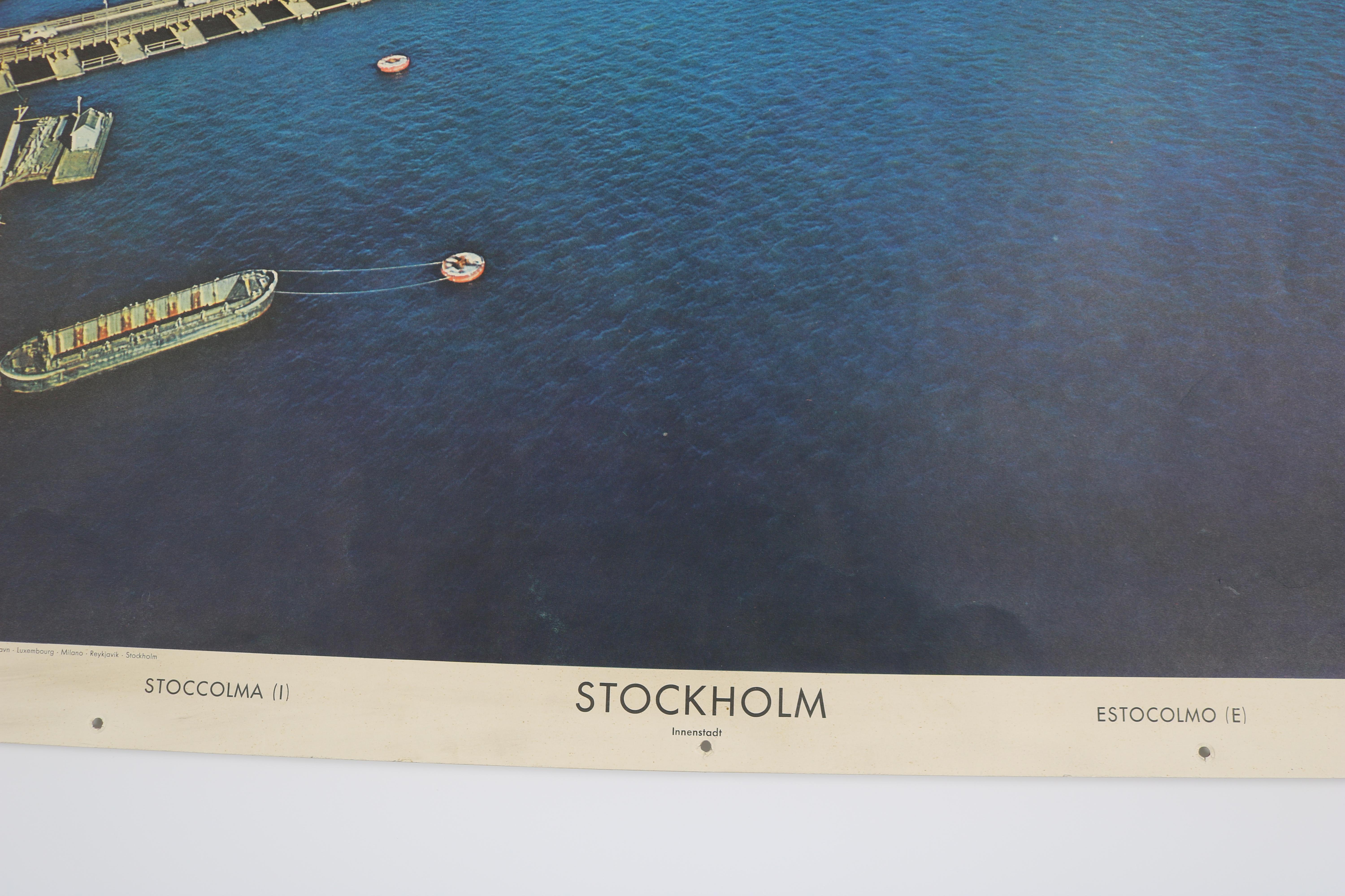 School Wall Chart, City Stockholm In Good Condition For Sale In Wolfurt, AT
